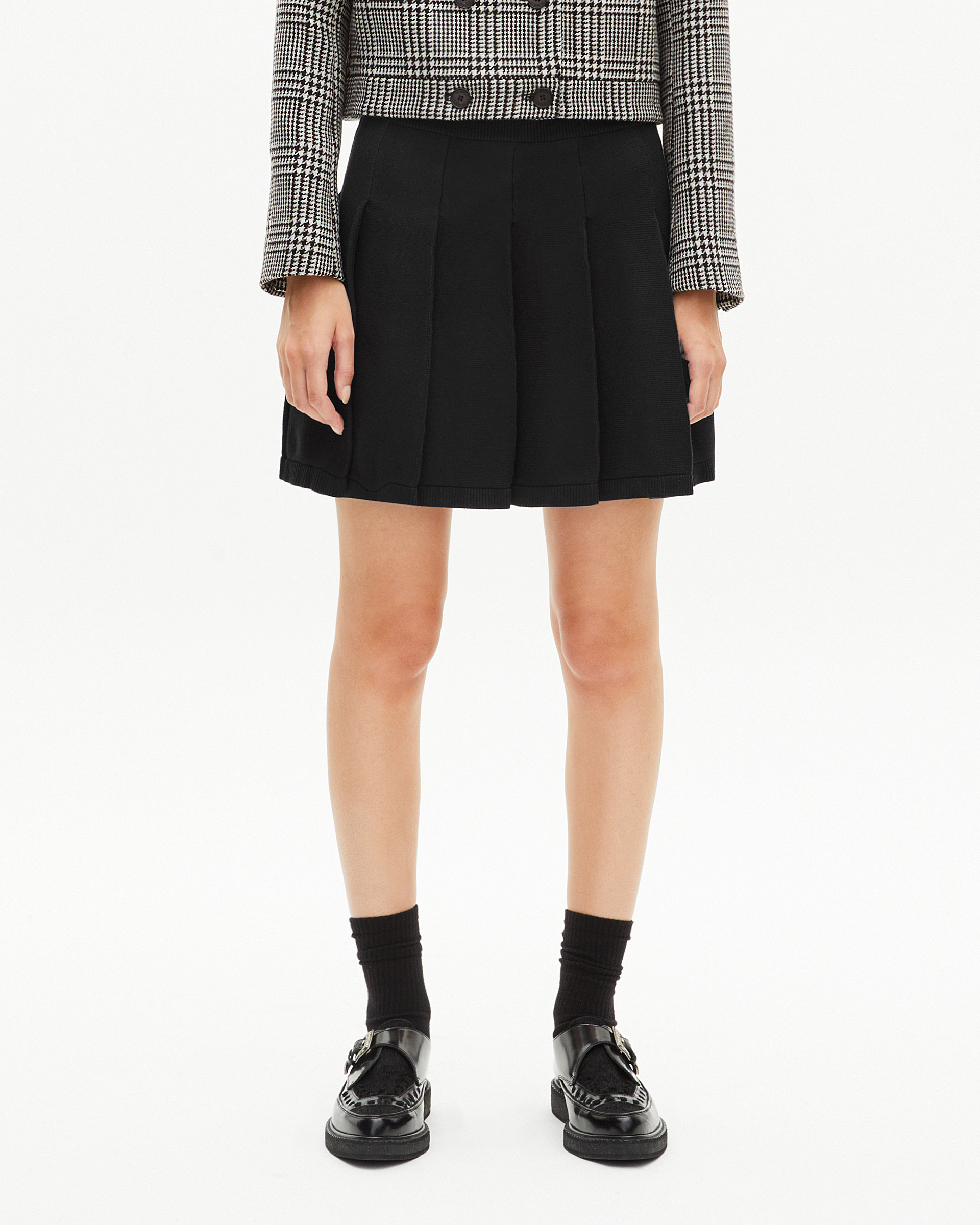 Short black mesh skirt