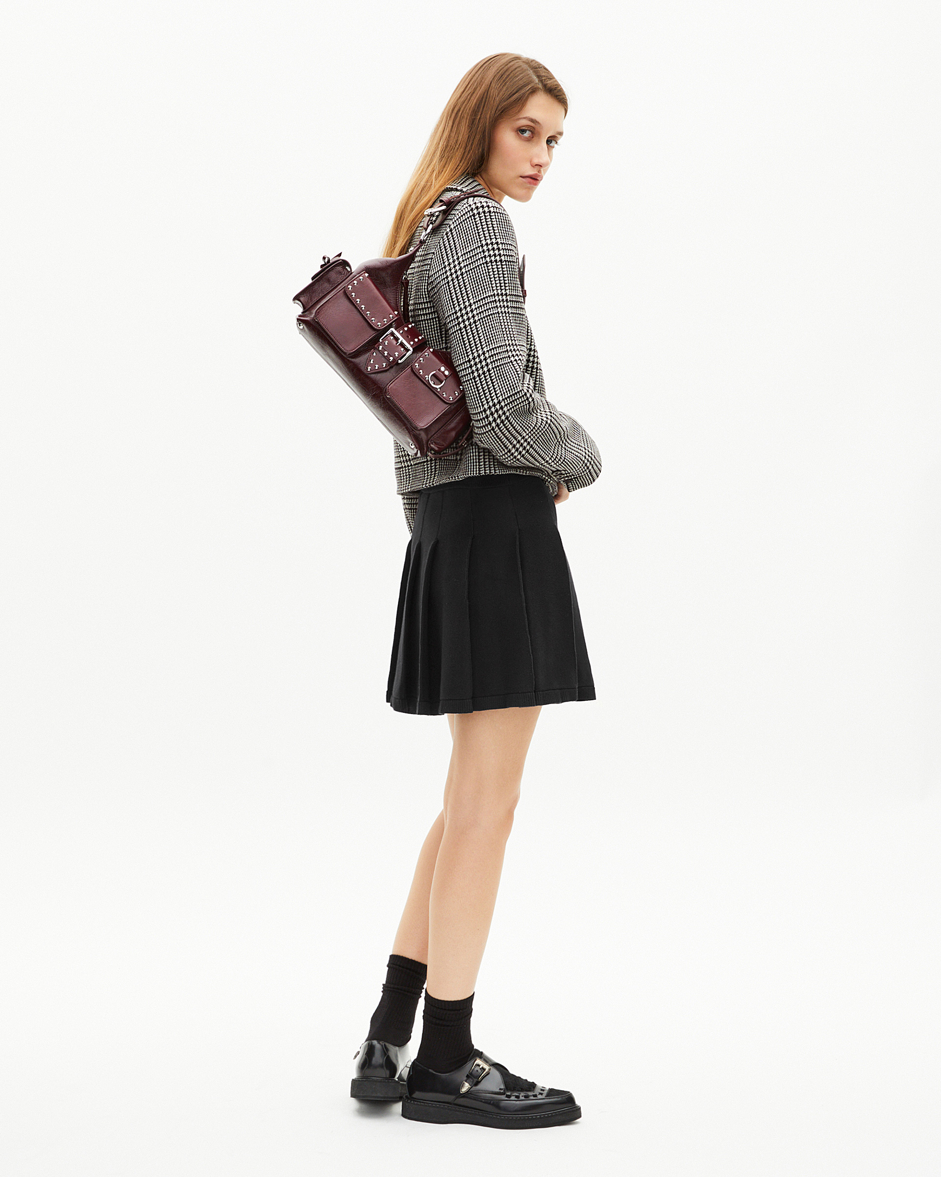 Short black mesh skirt