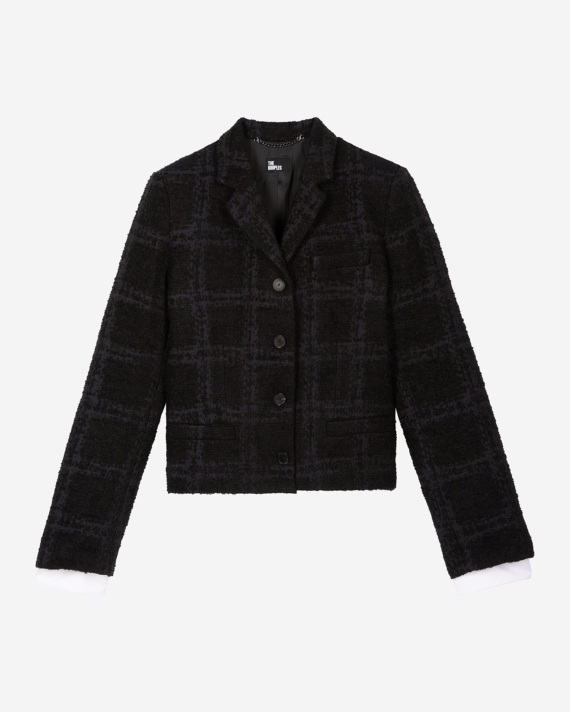 Short navy suit jacket