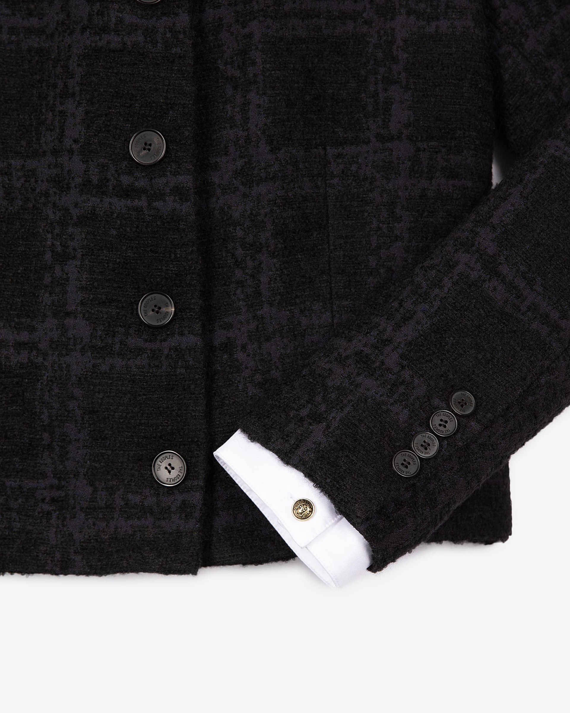 Short navy suit jacket