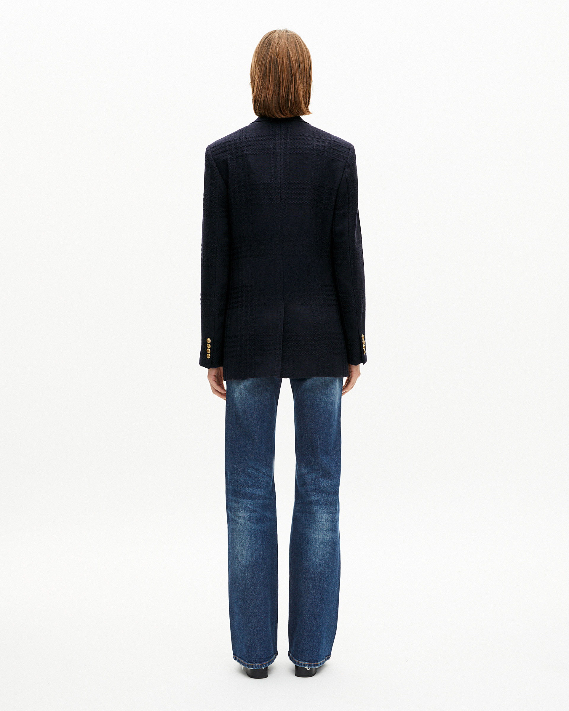 Navy wool tweed jacket
