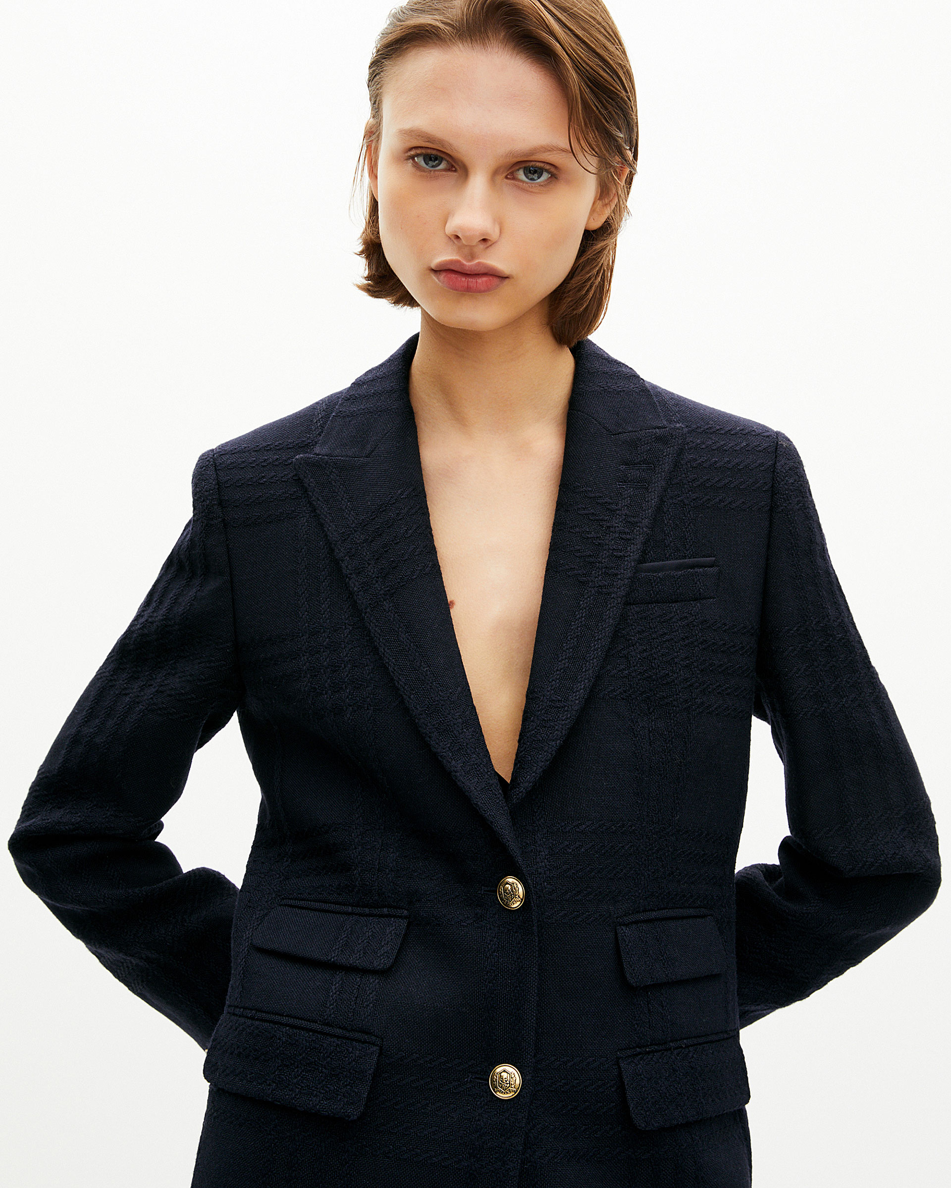 Navy wool tweed jacket