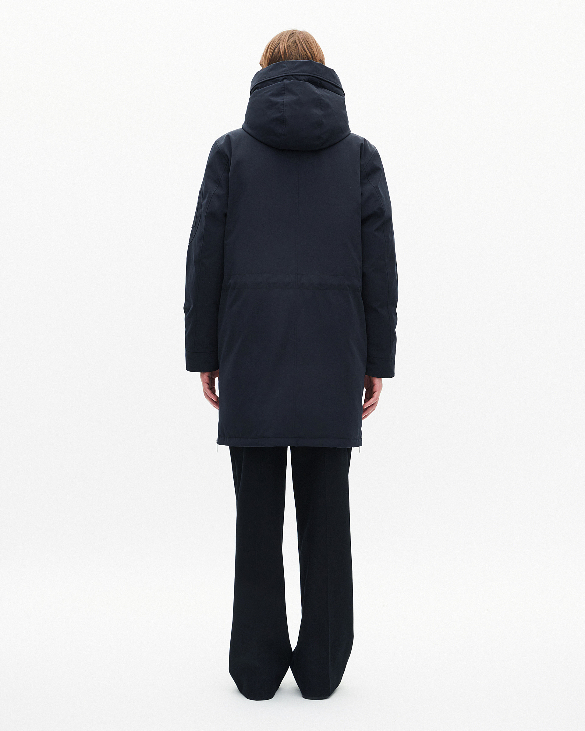 Navy water-repellent parka