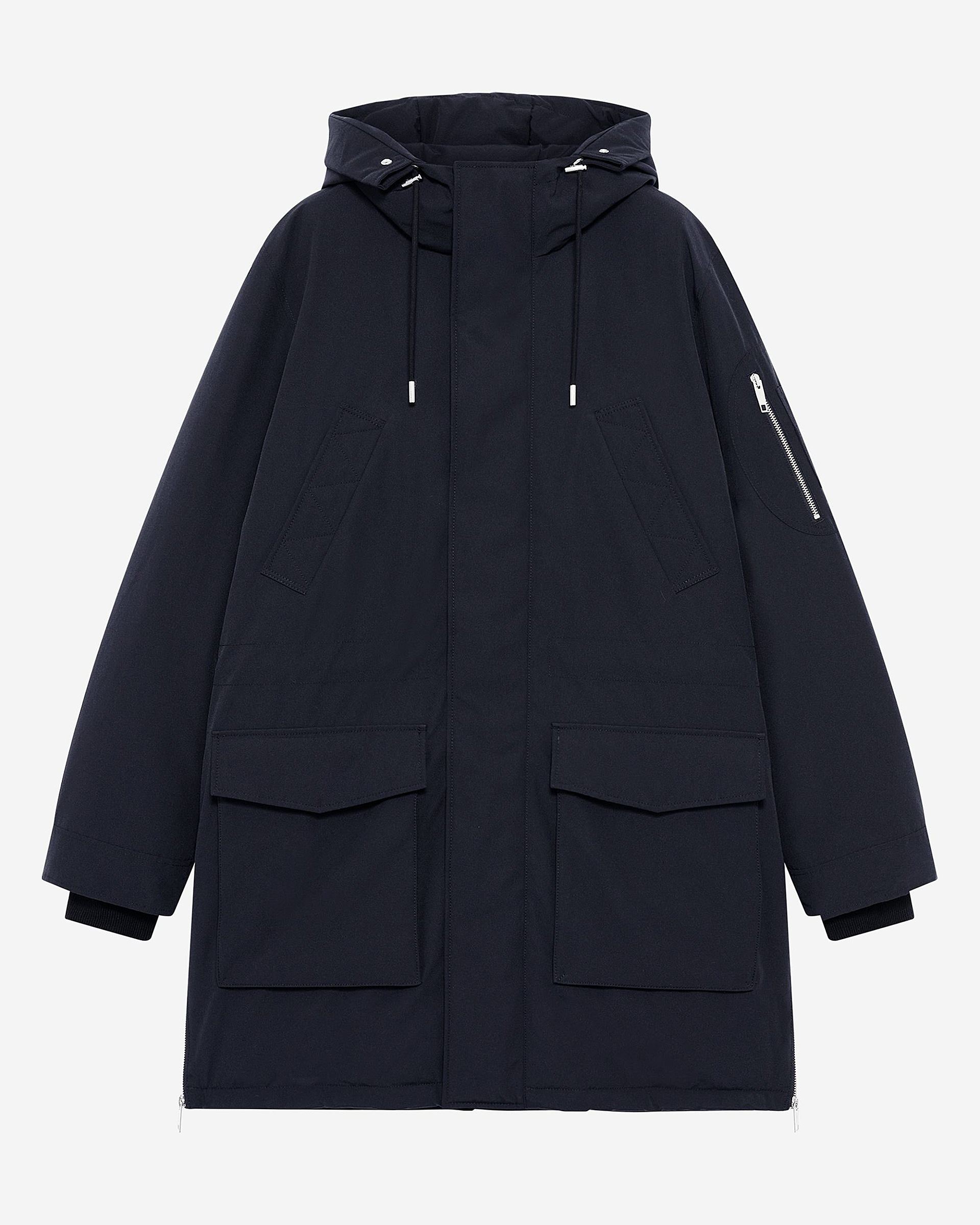 Navy water-repellent parka