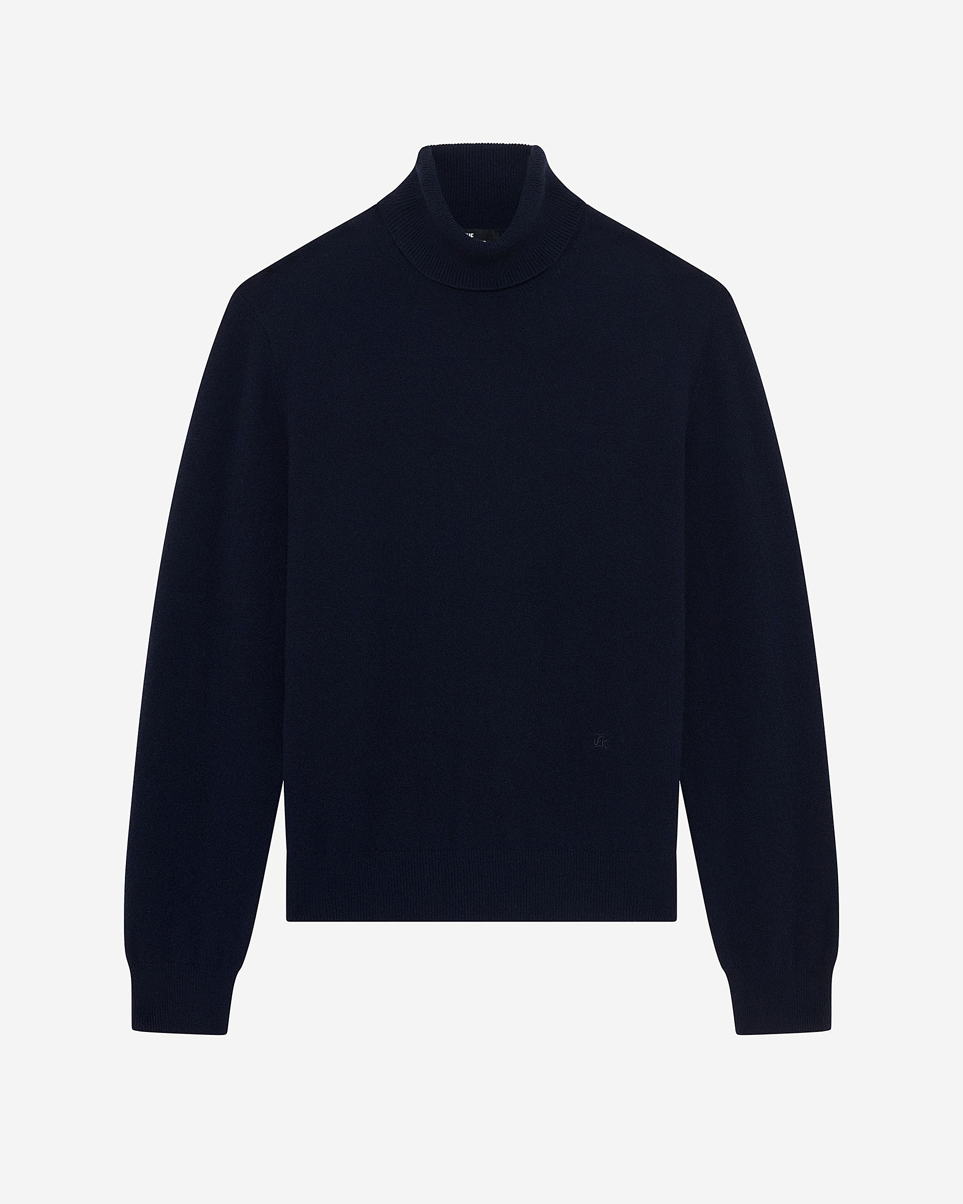 Navy cashmere turtleneck sweater