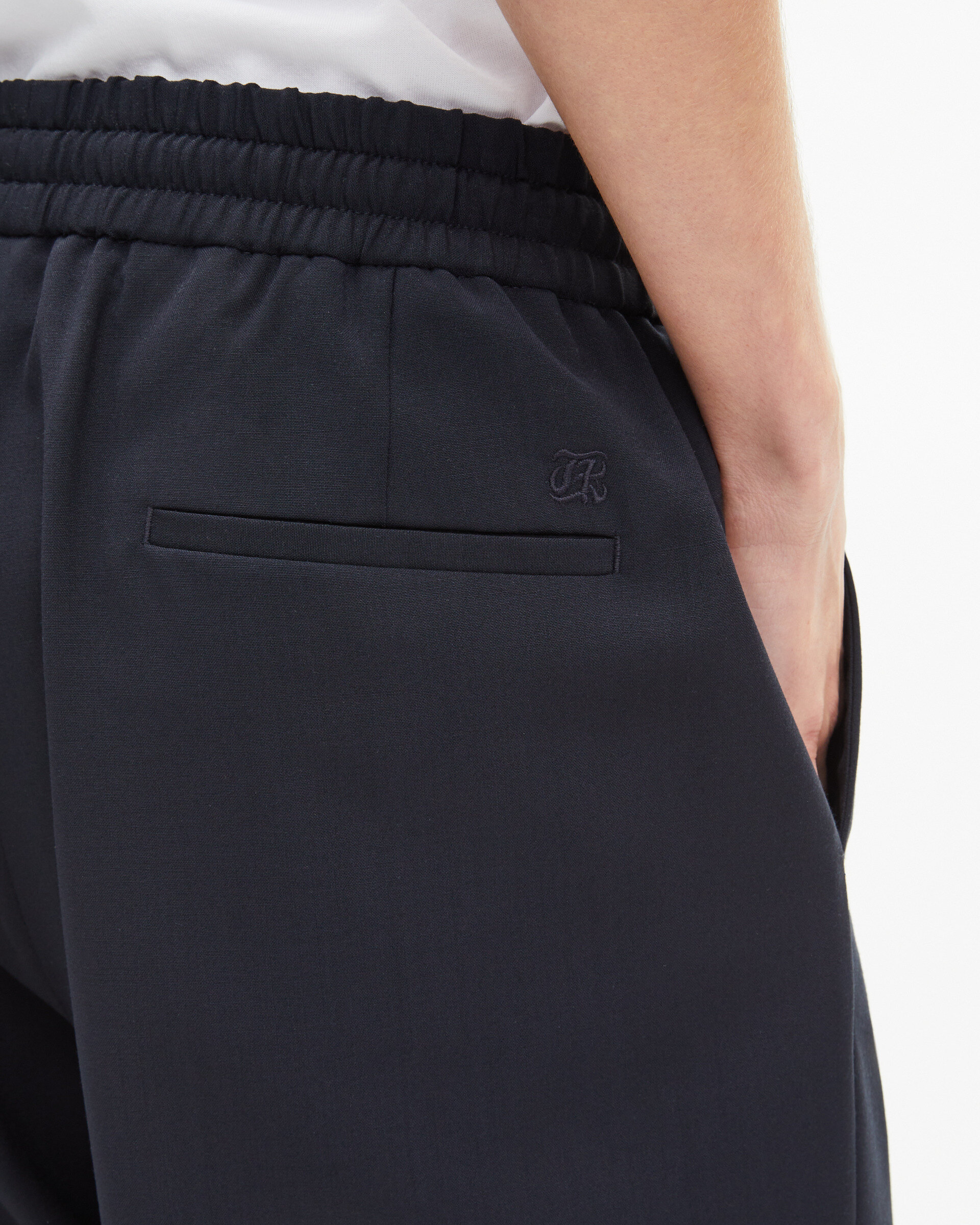 Straight-leg suit trousers in navy wool