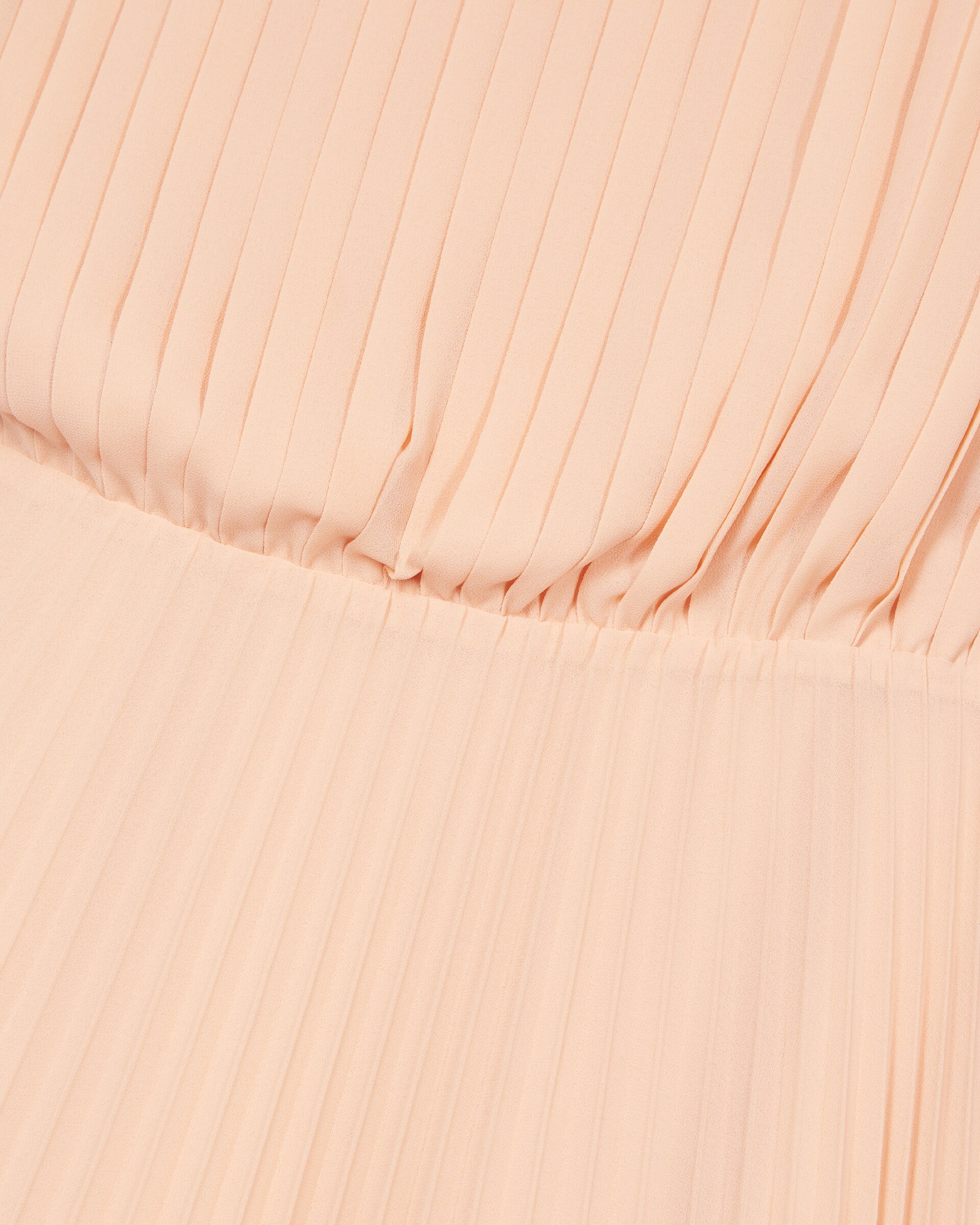 Long asymmetrical pleated peach dress