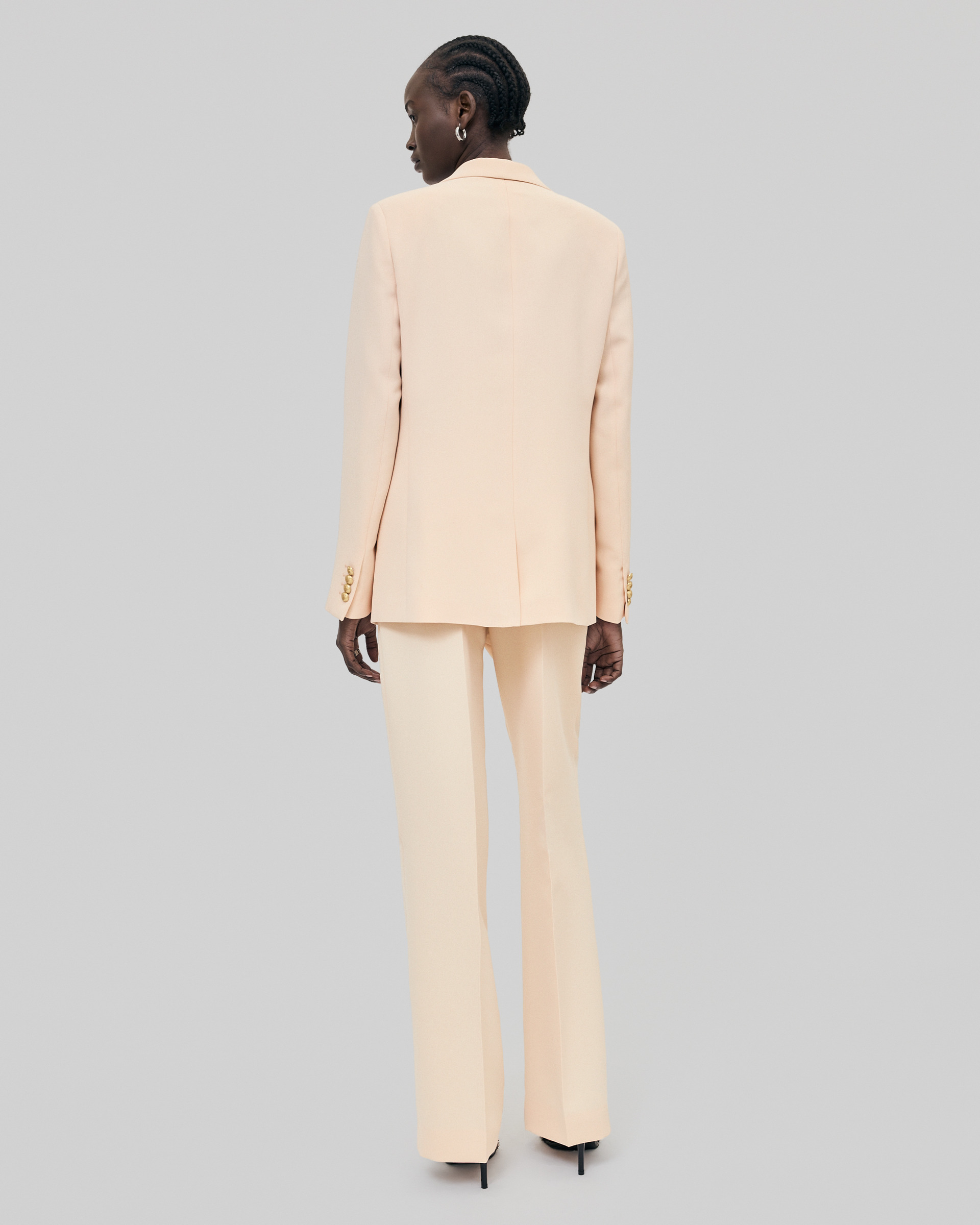 Straight peach suit jacket