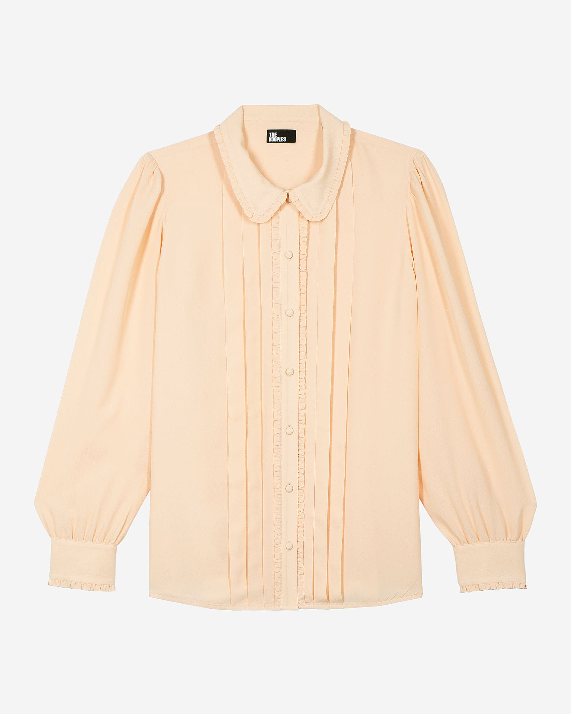 Shirt with peach pleat detail