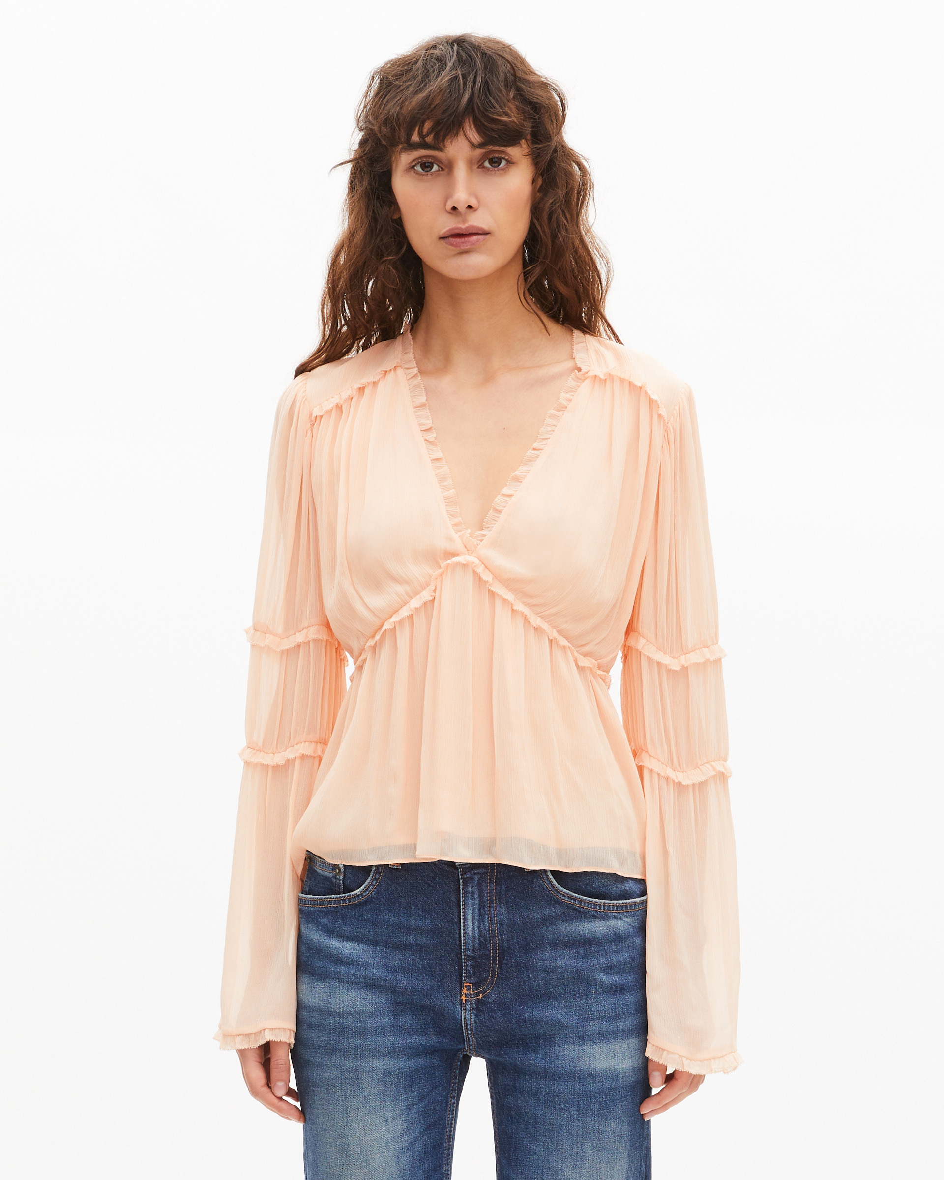 Top with peach ruffles