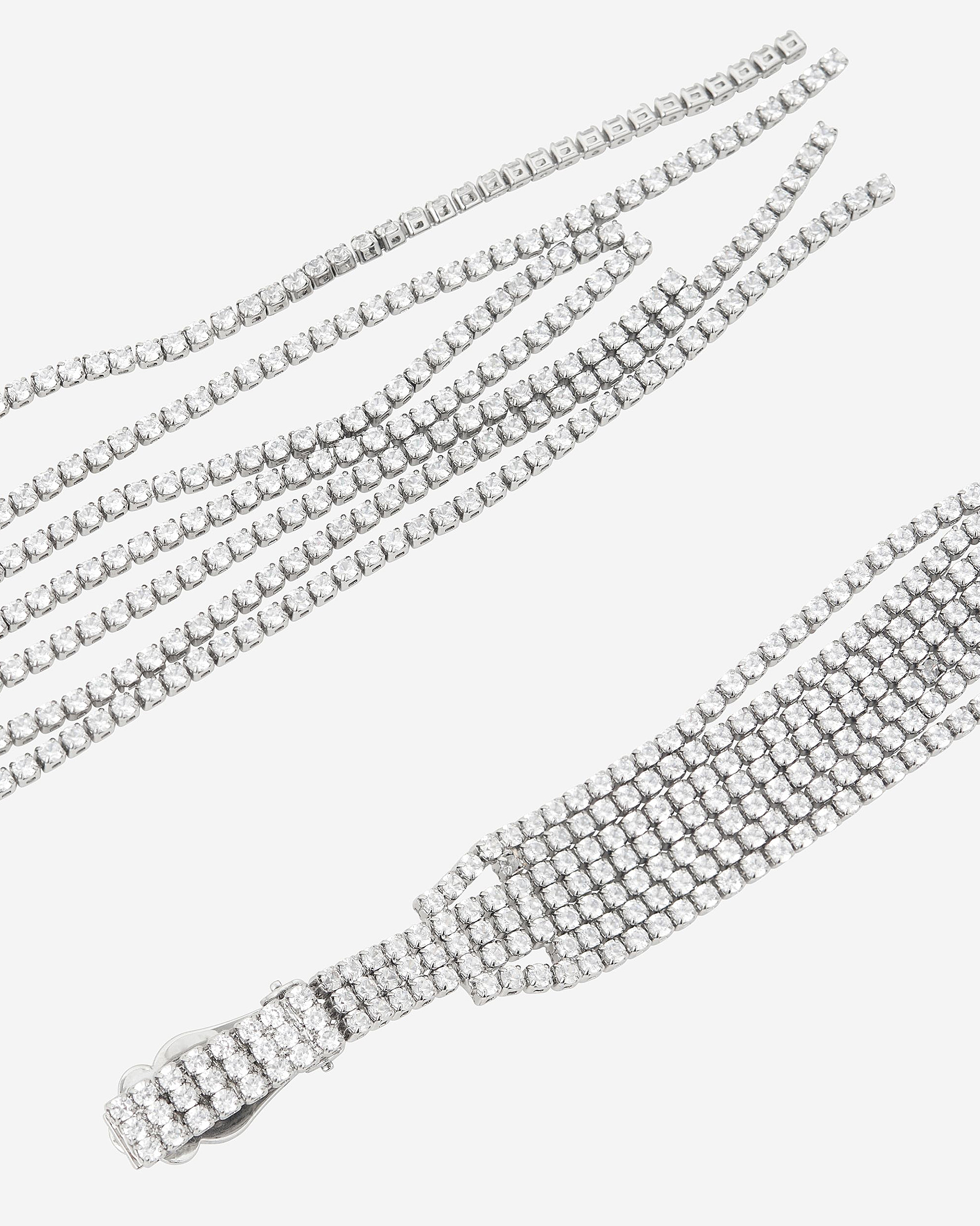 Long silver clip-on earrings