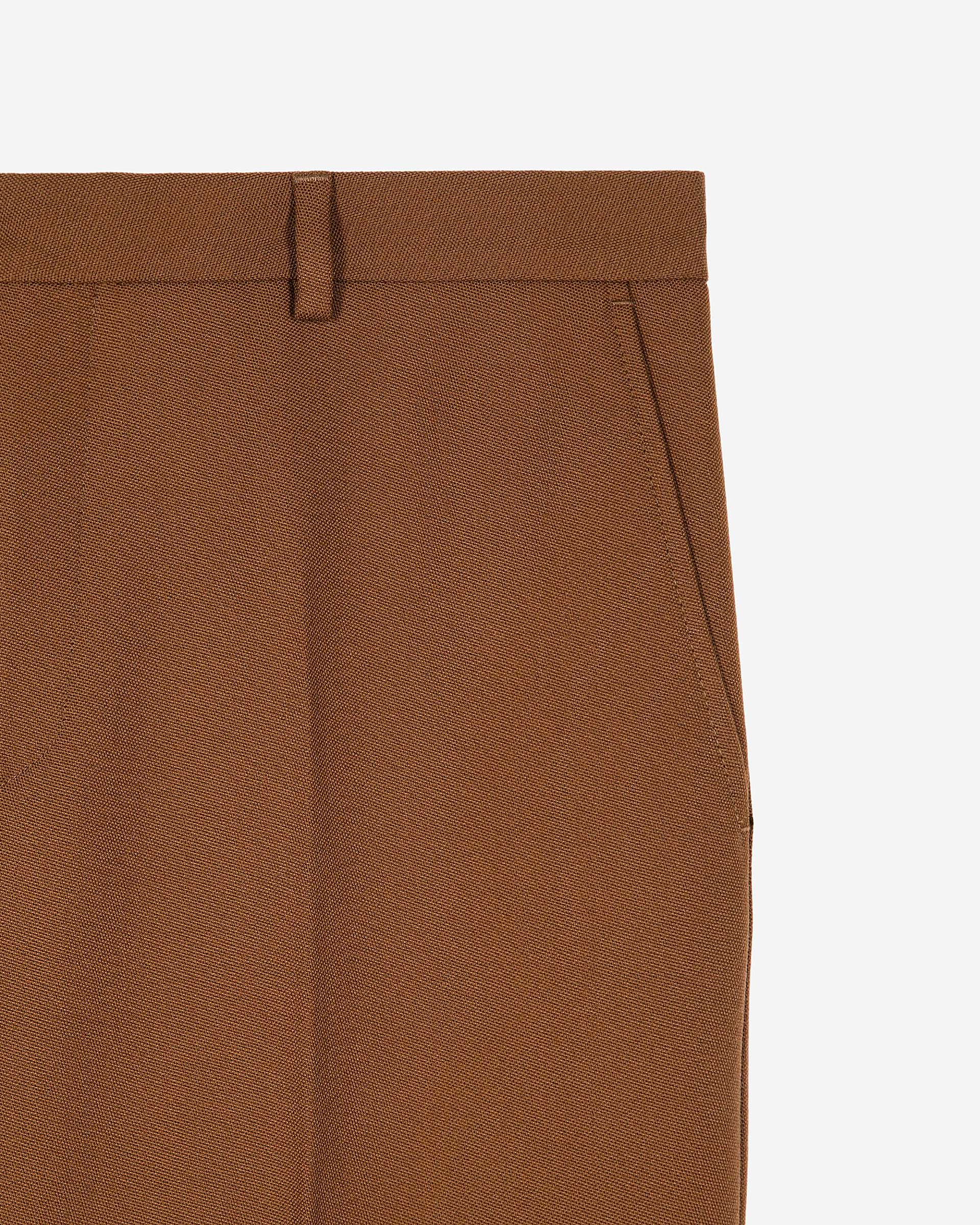 Straight-leg suit pants in brown wool