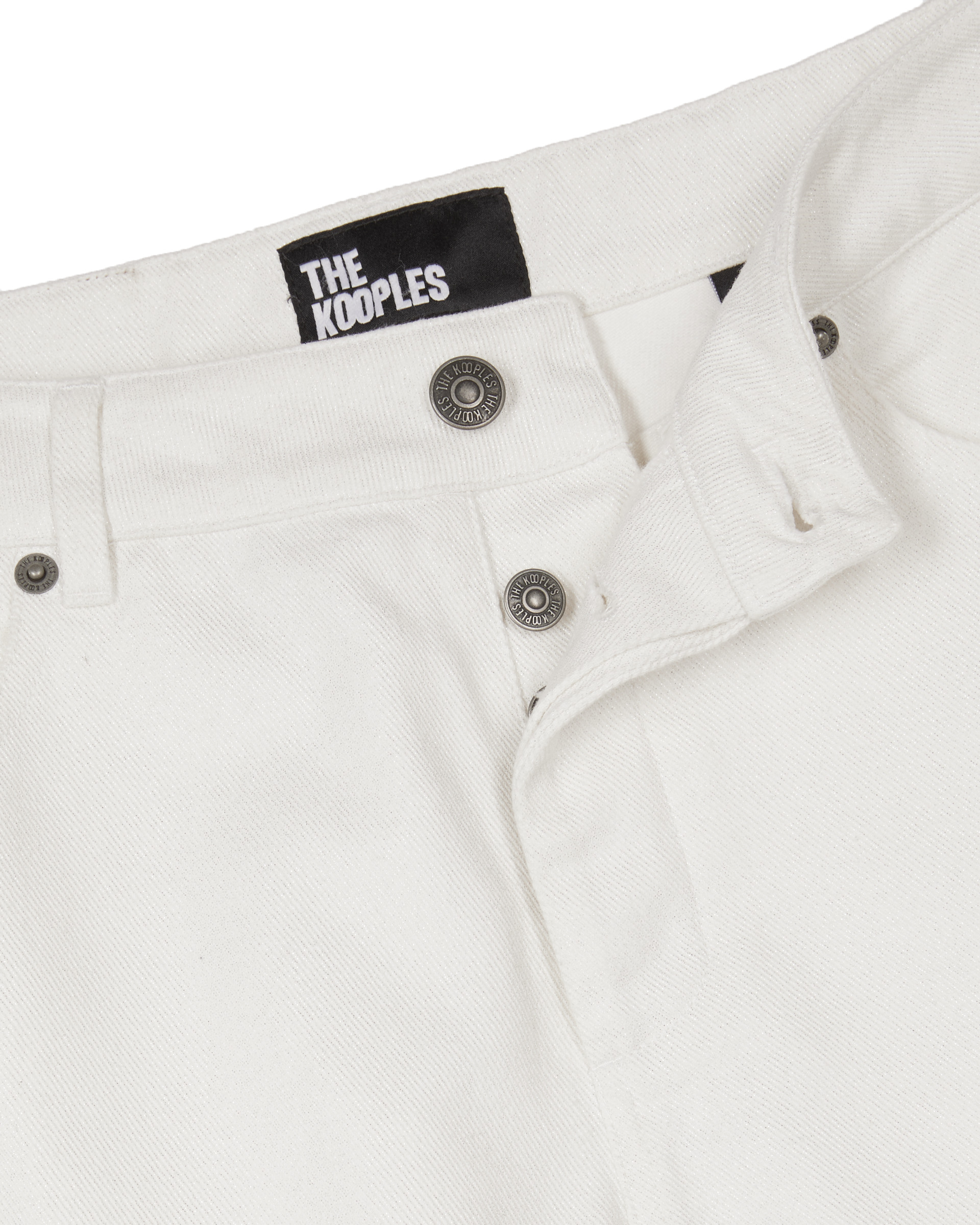 Off white coated straight jeans