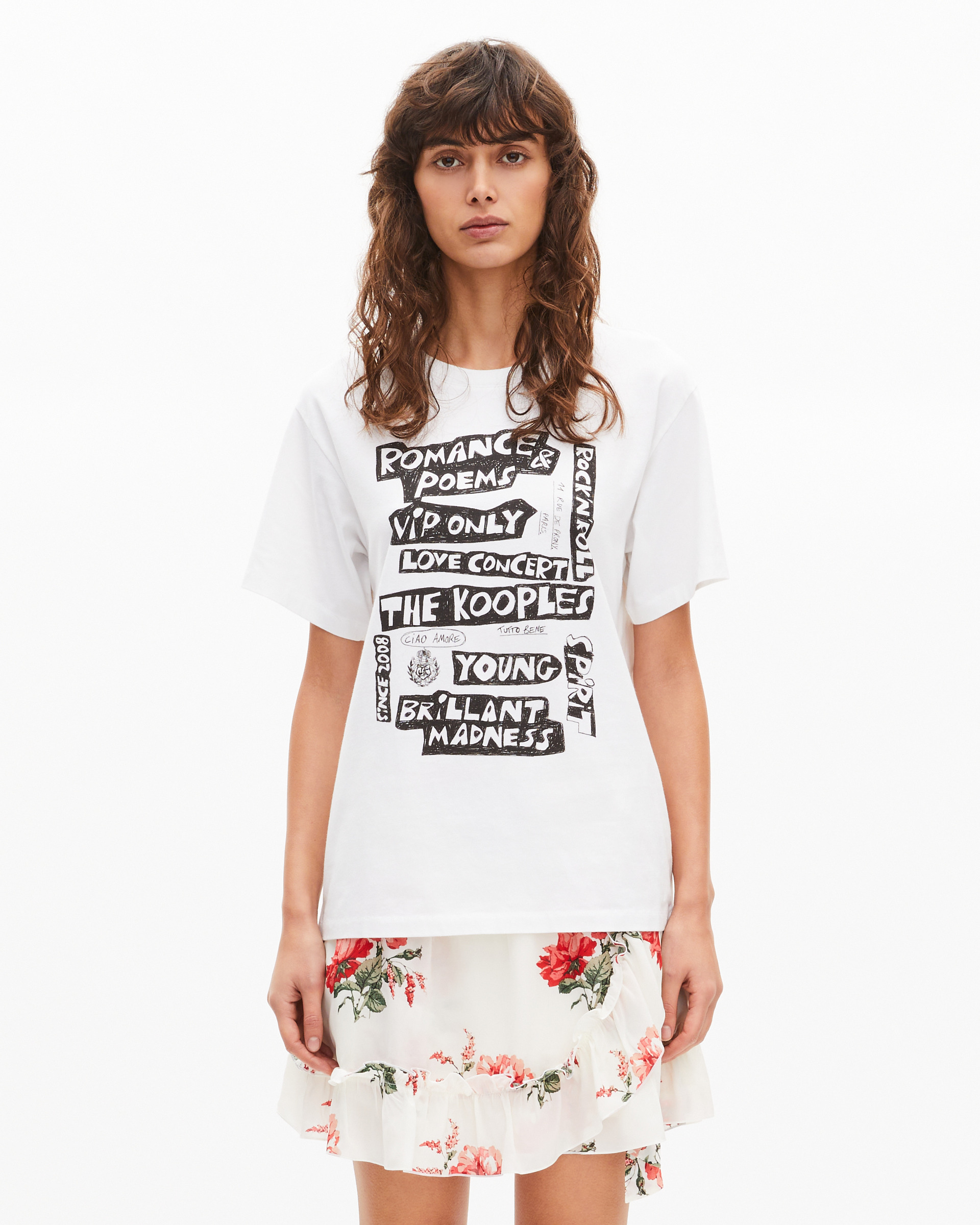 T-shirt with white screen print