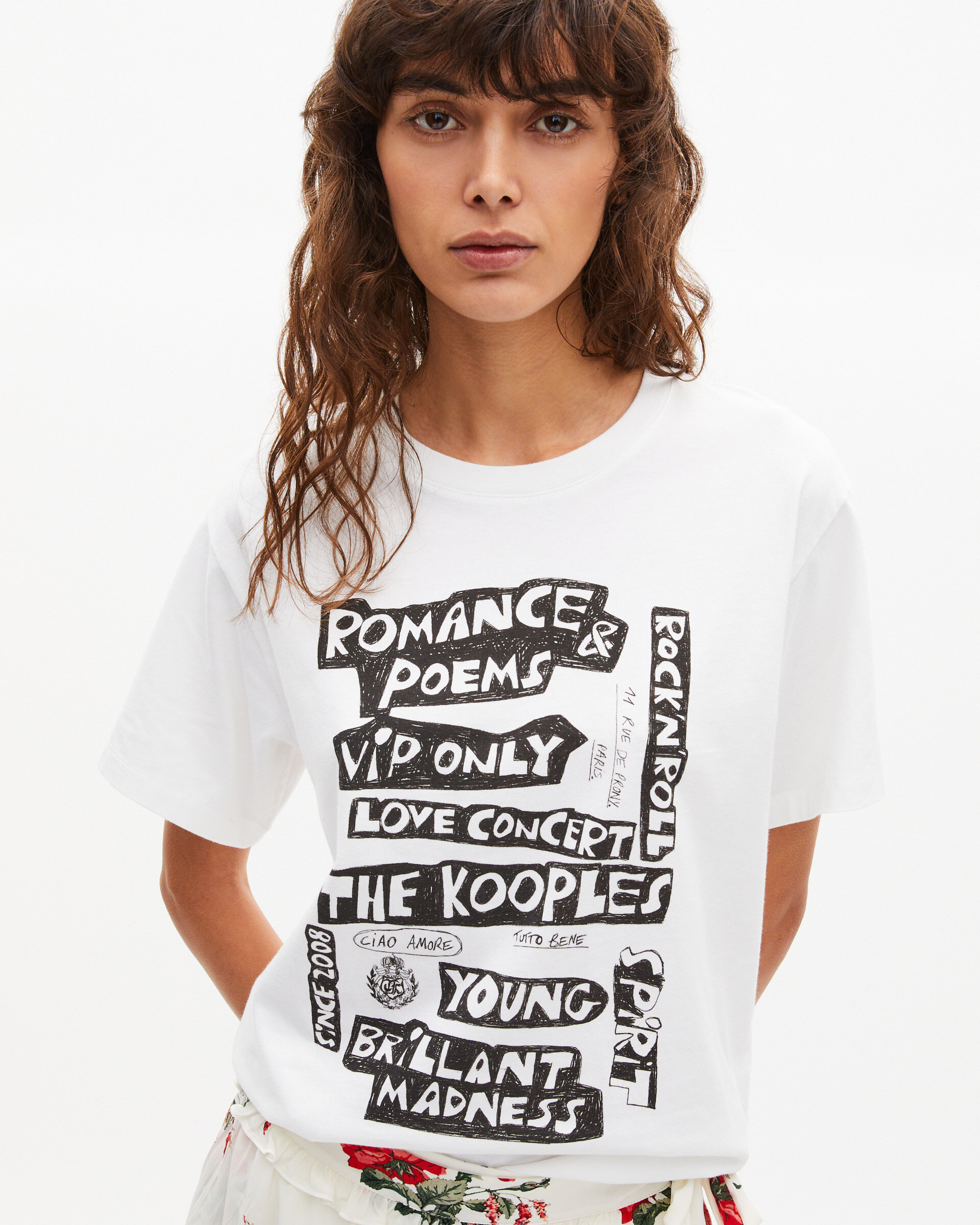 T-shirt with white screen print