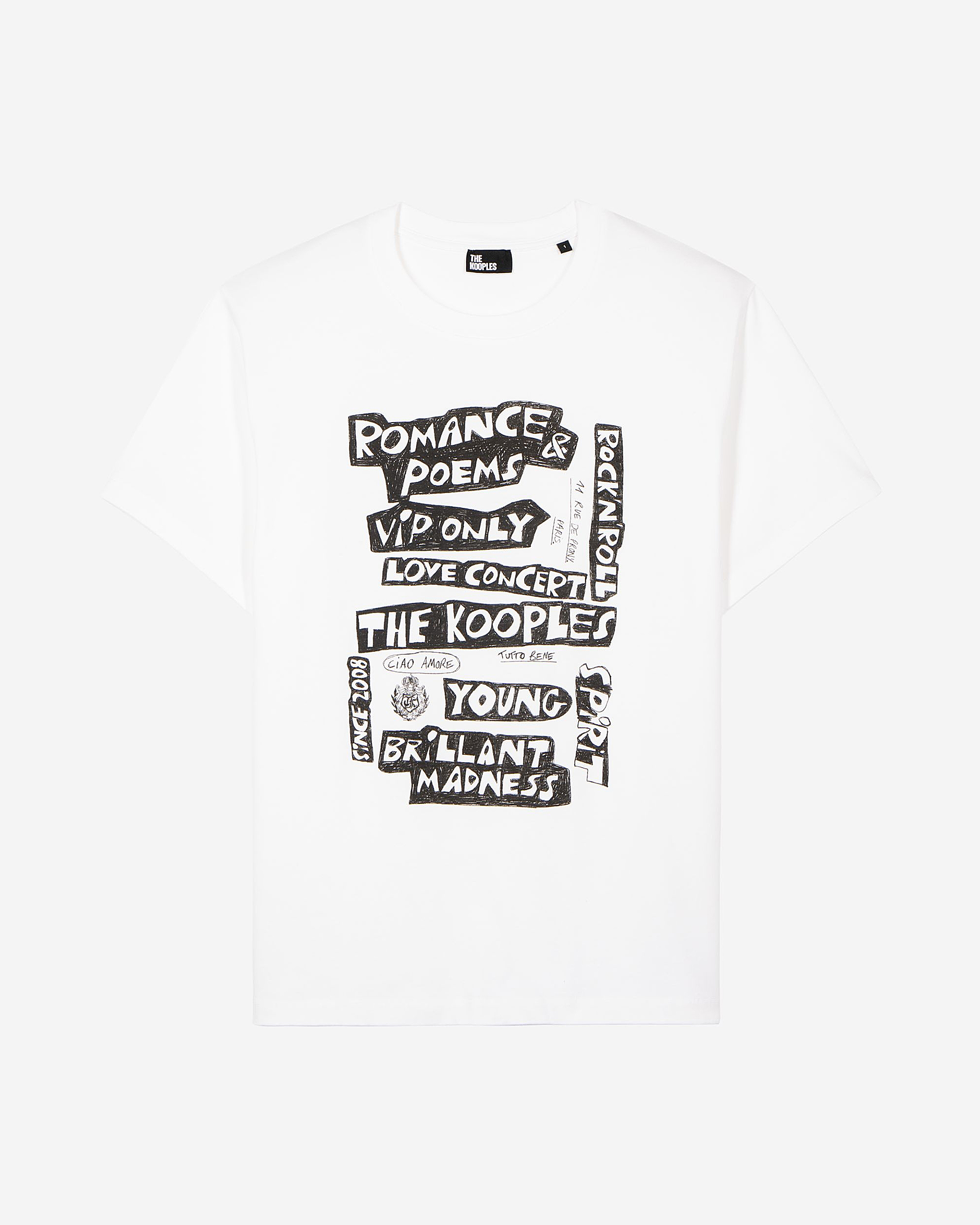 T-shirt with white screen print