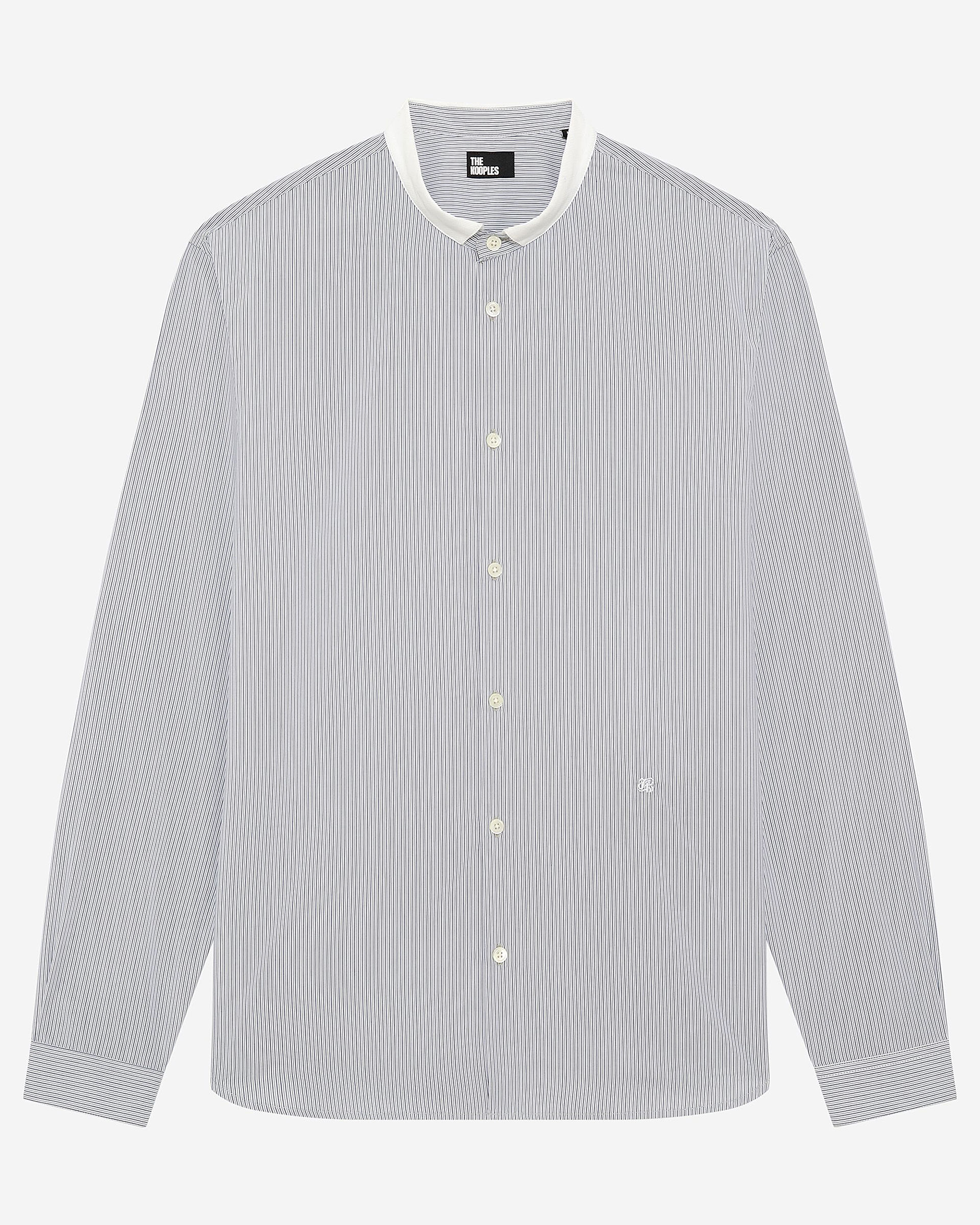 Light blue striped shirt with officer's collar