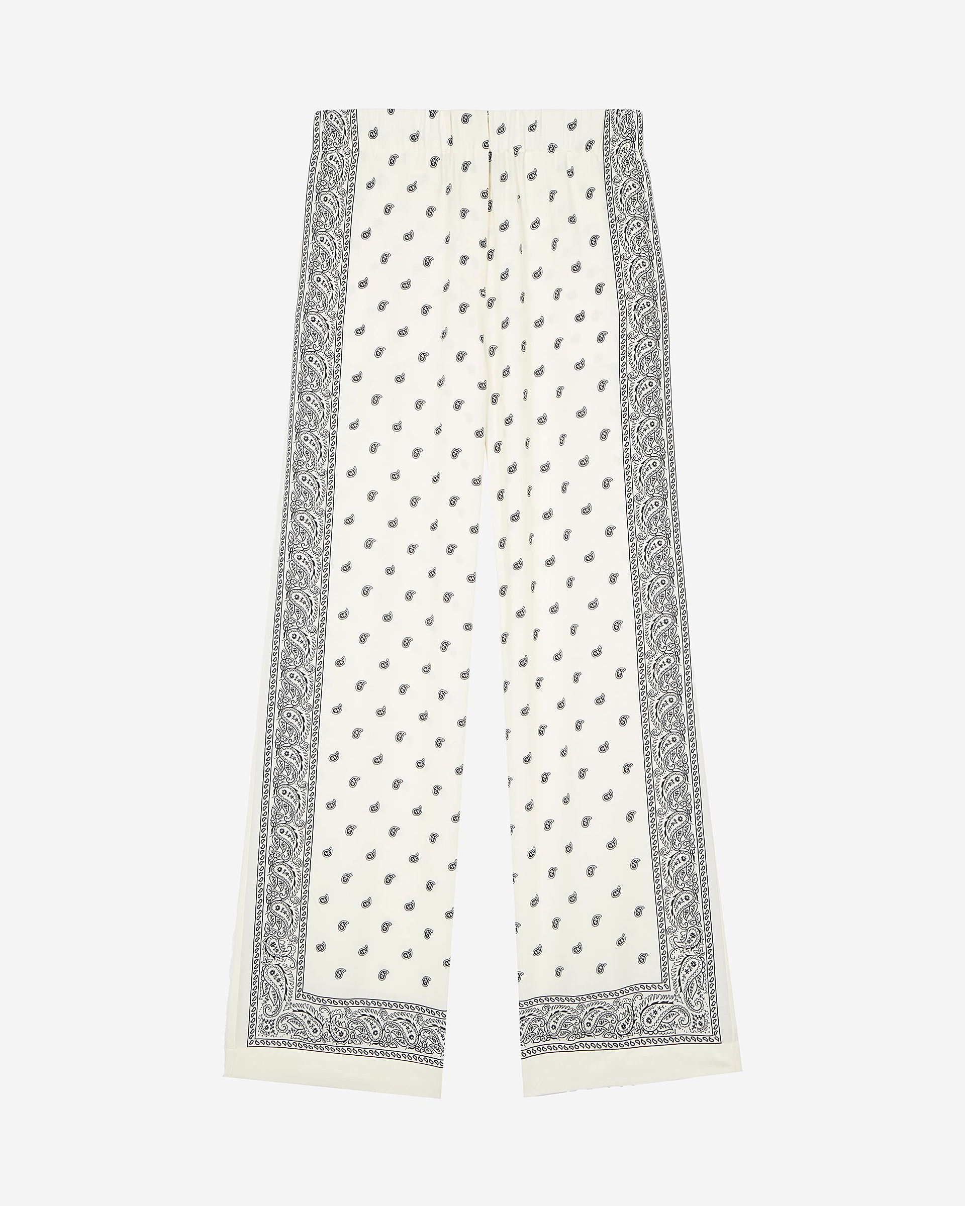 Straight-leg bandana print pants ecru