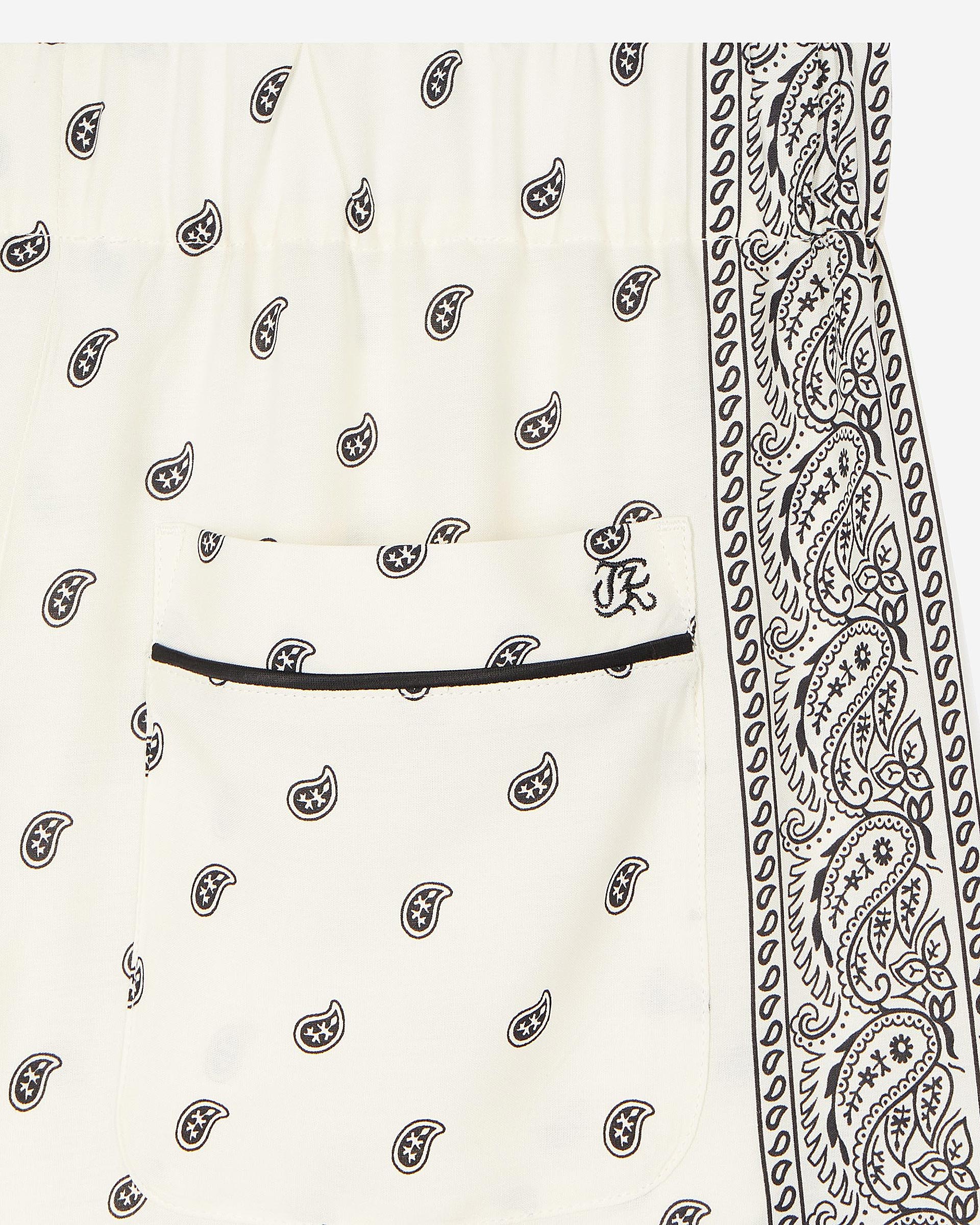 Straight-leg bandana print pants ecru