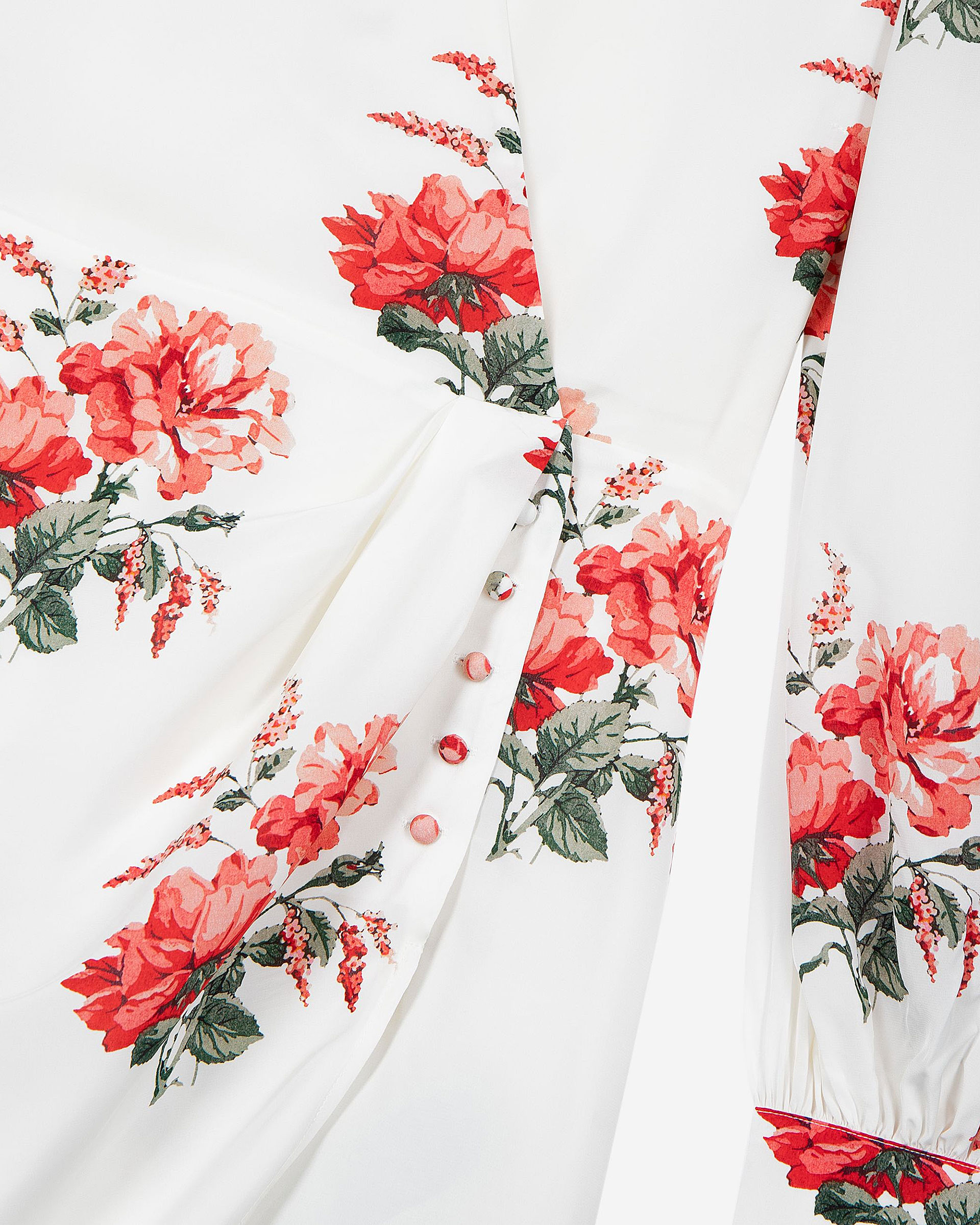 White floral print wrap dress