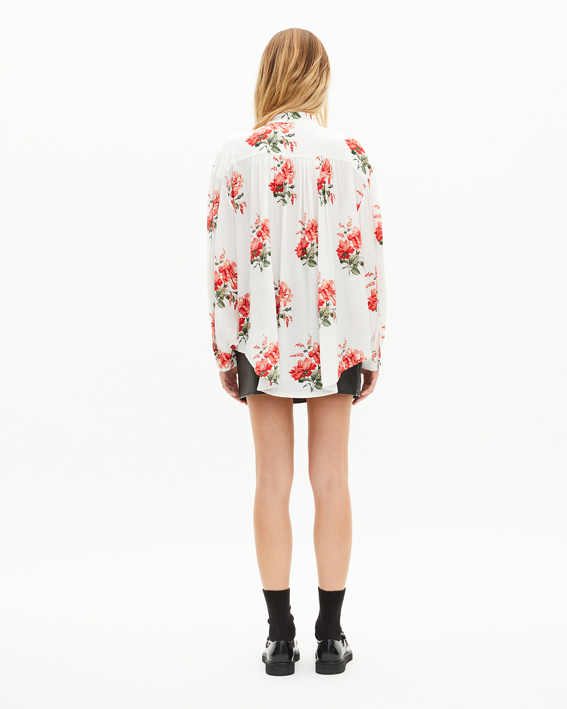 White floral print shirt