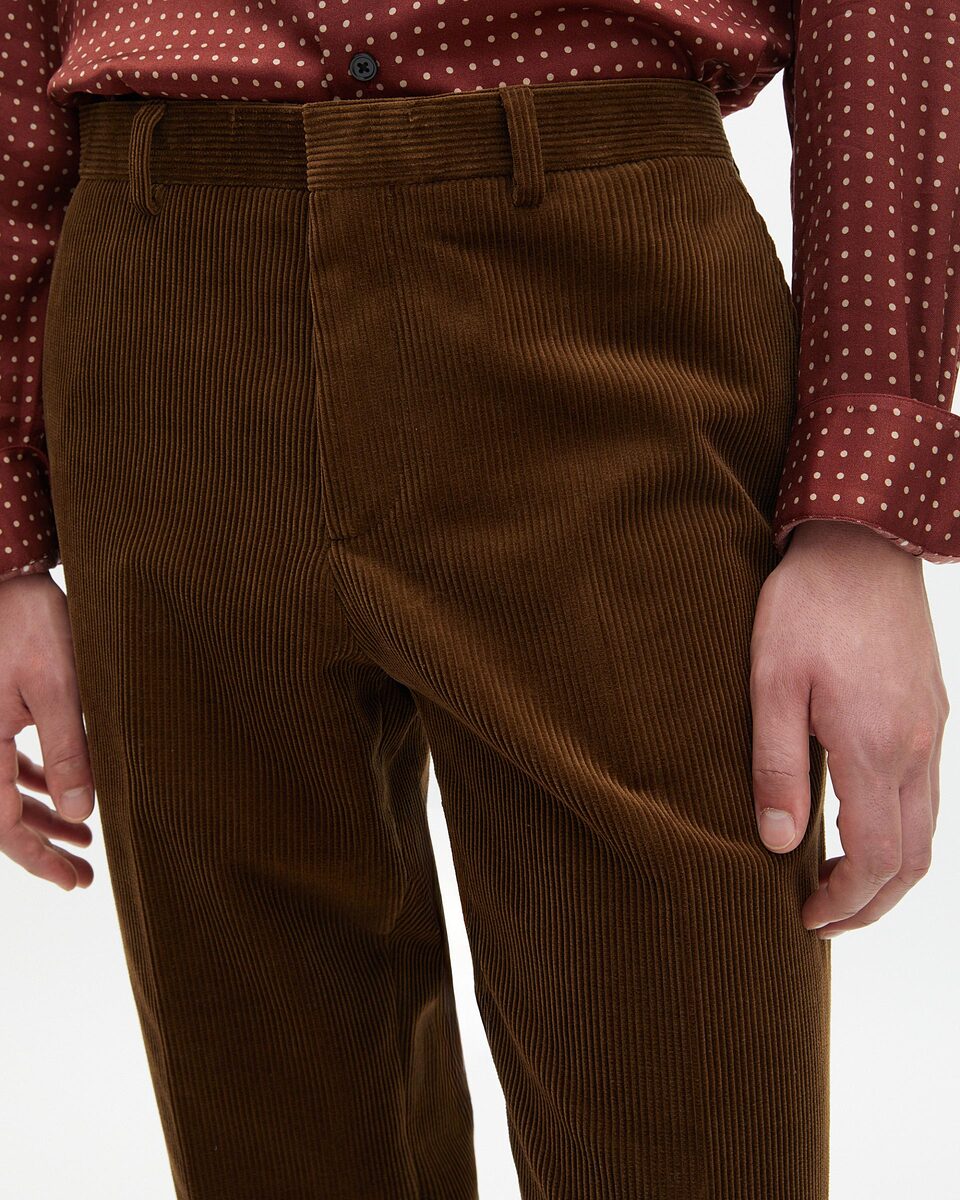 Brown corduroy tailored suit pants