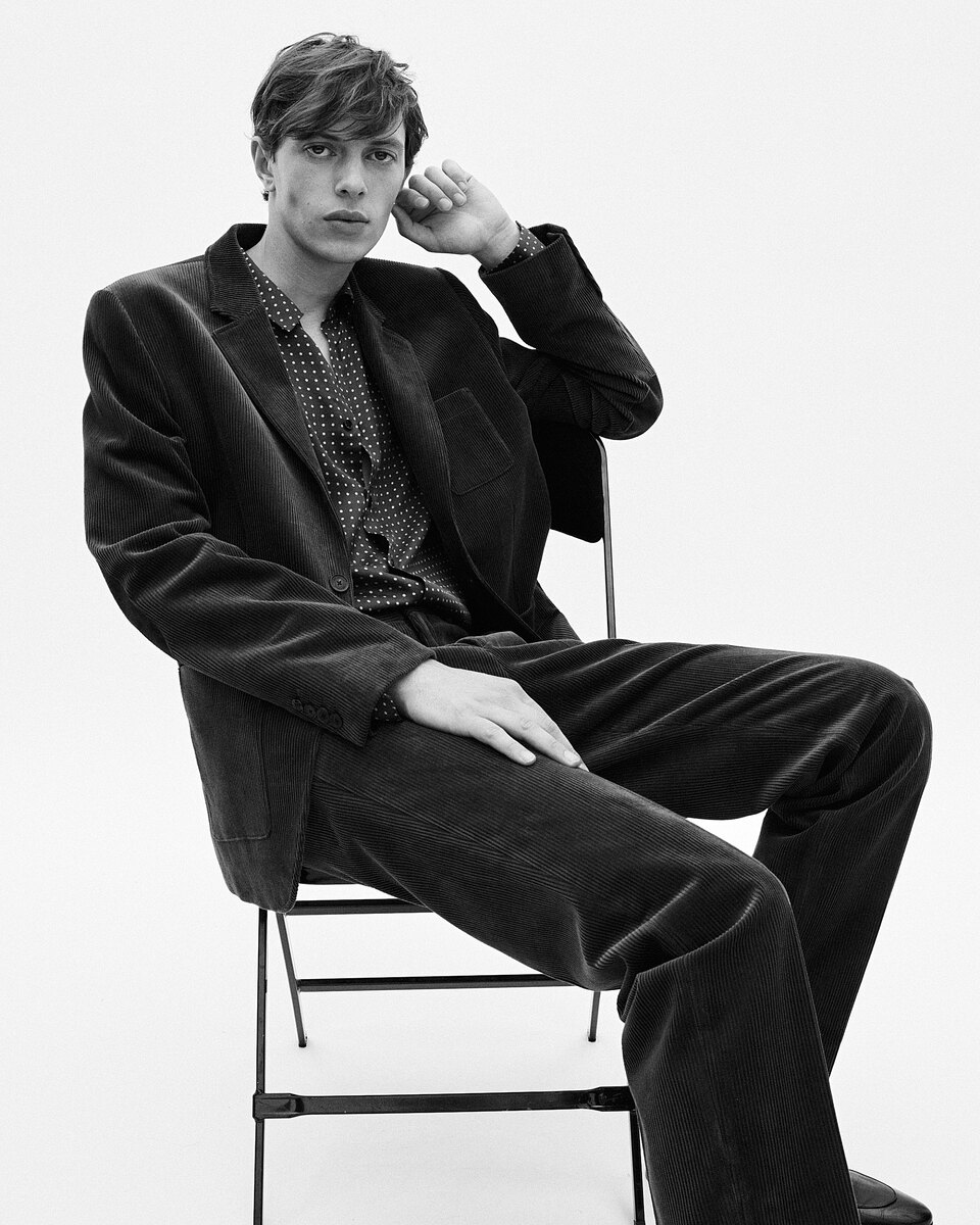 Brown corduroy suit jacket