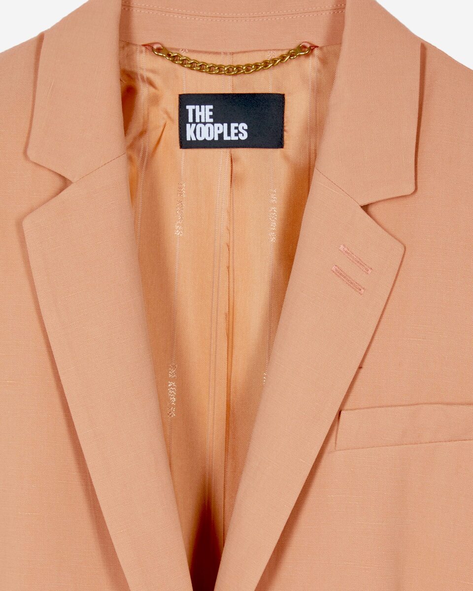 Light orange linen and cotton straight suit jacket