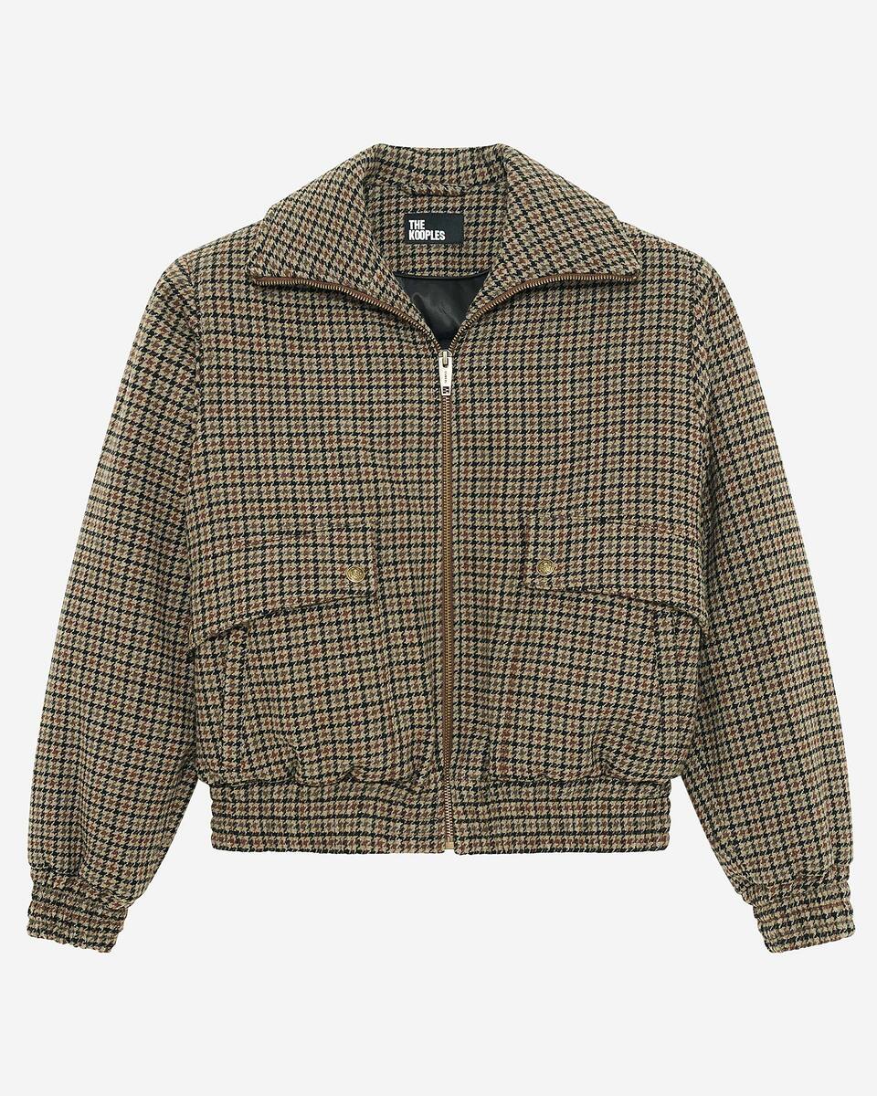 Camel wool houndstooth jacket
