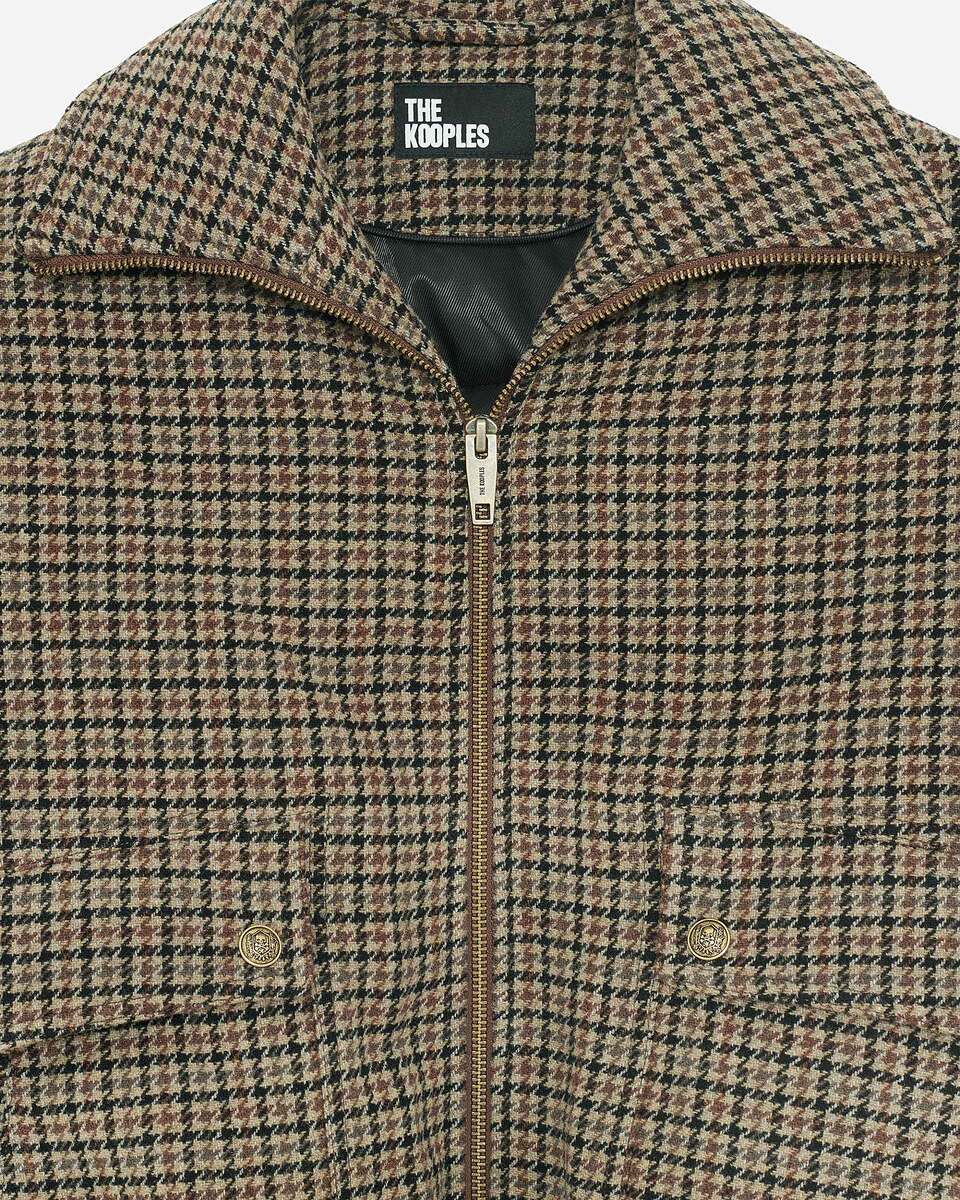 Camel wool houndstooth jacket