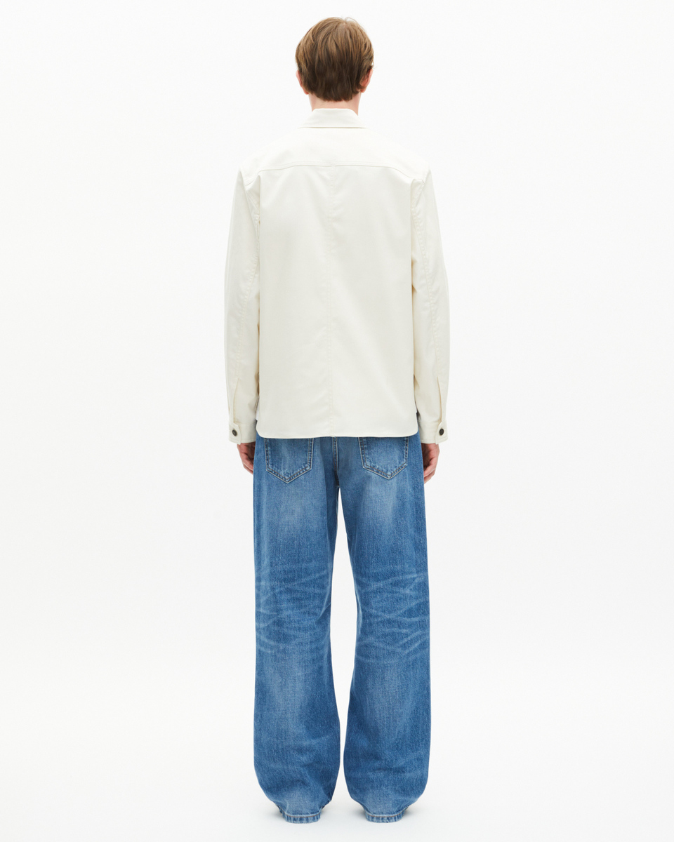 Overshirt with patch pockets in ecru