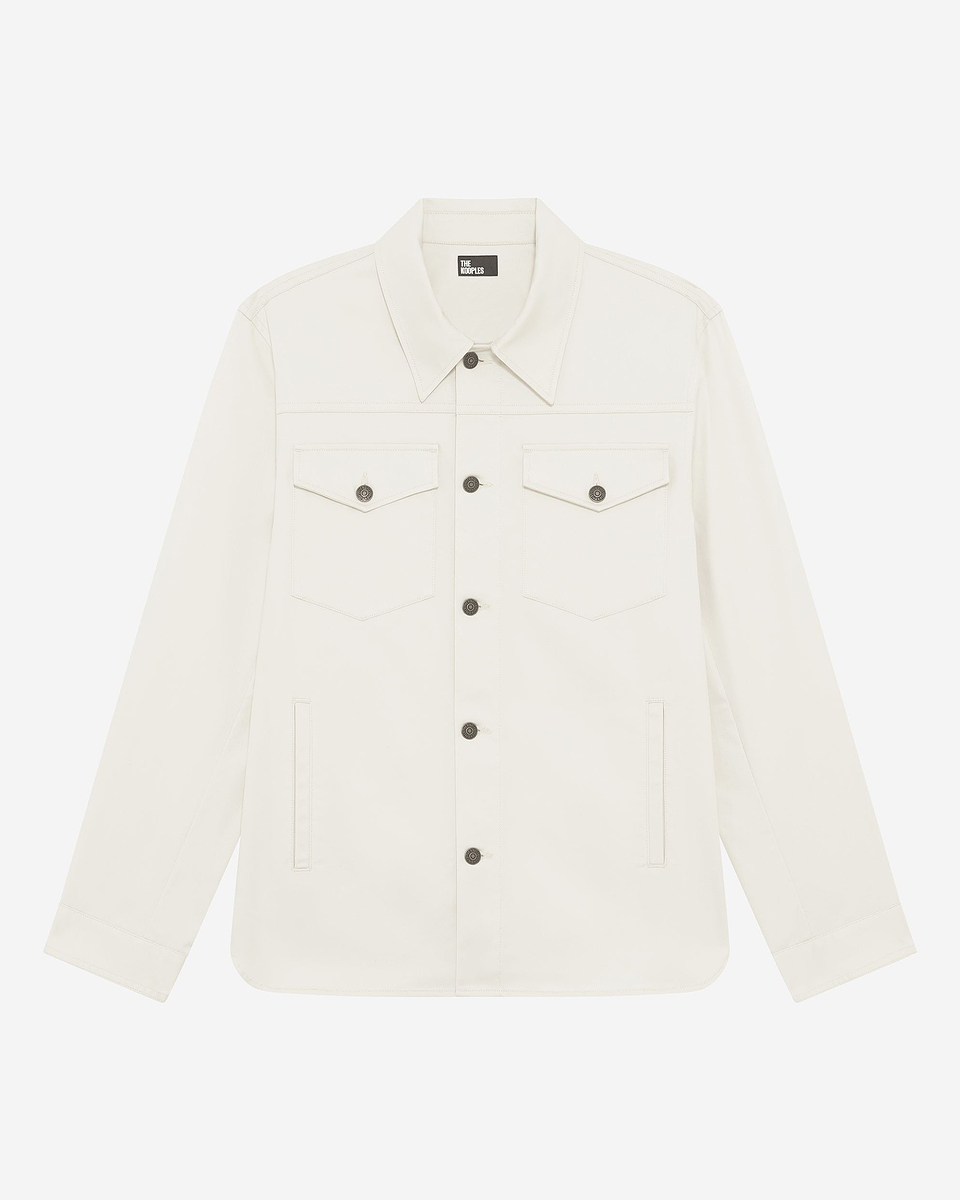 Overshirt with patch pockets in ecru