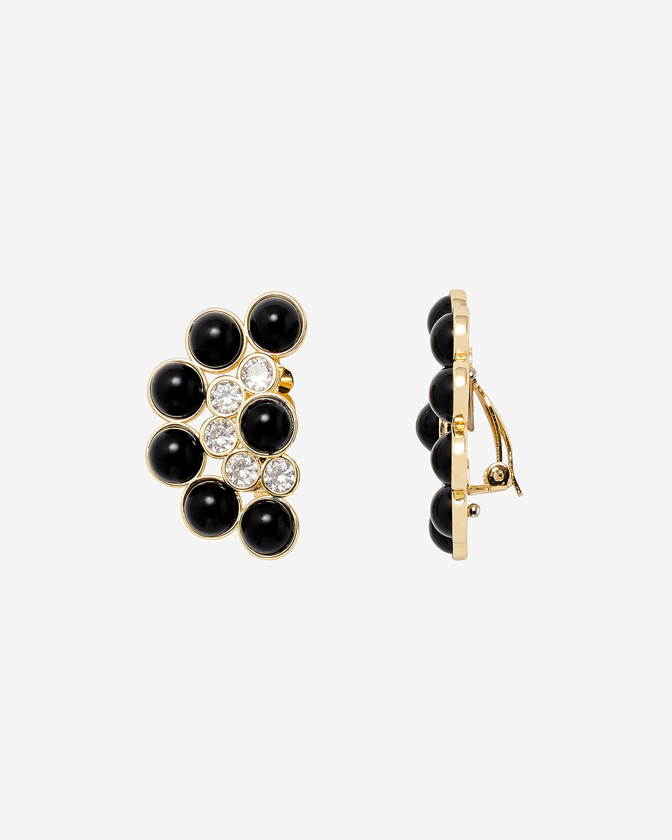 Gold and black earrings