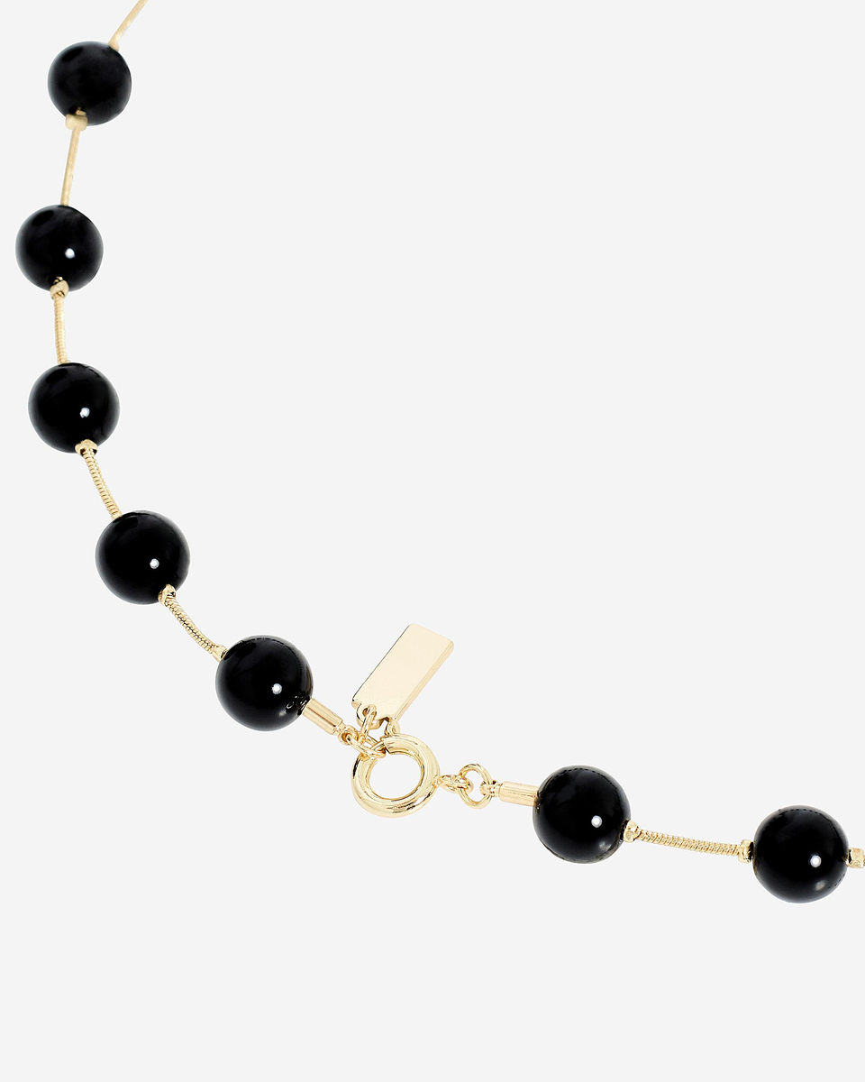 Pearl necklace with orange pendant