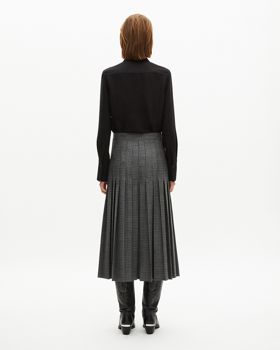 Black and gray long wrap skirt
