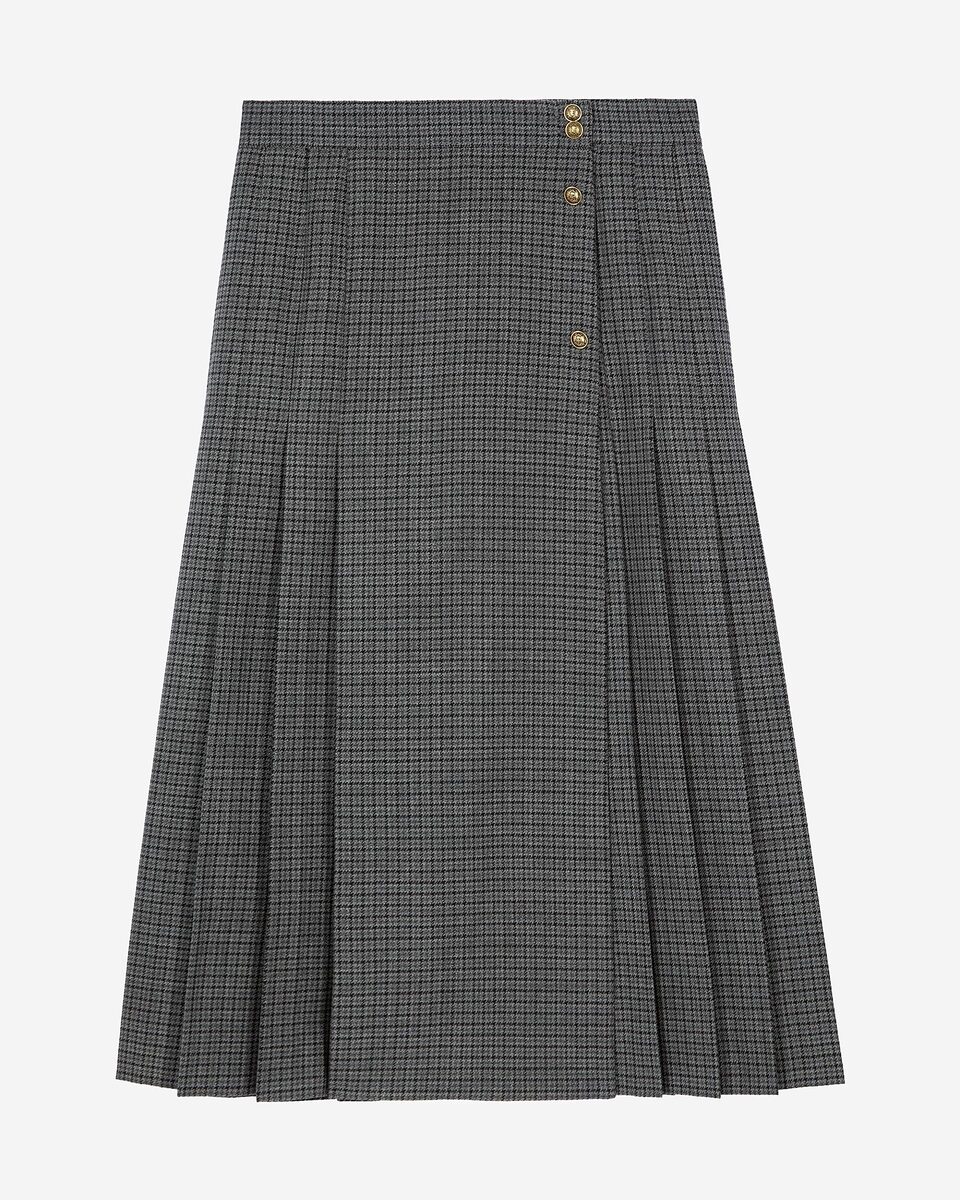 Black and gray long wrap skirt