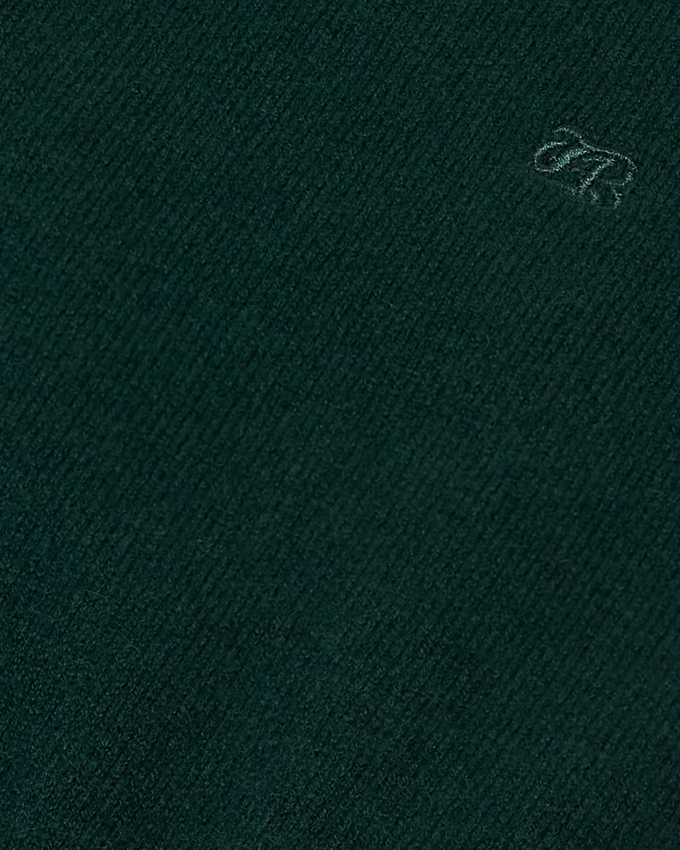Dark green cashmere round-neck sweater