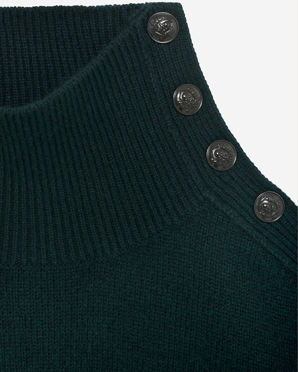 Short dress in green wool