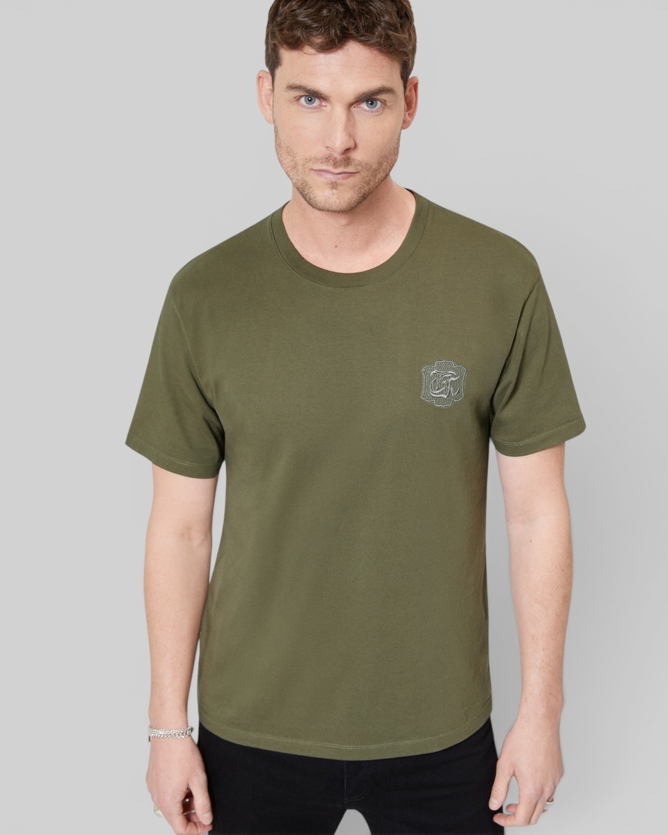 Khaki crest T-shirt