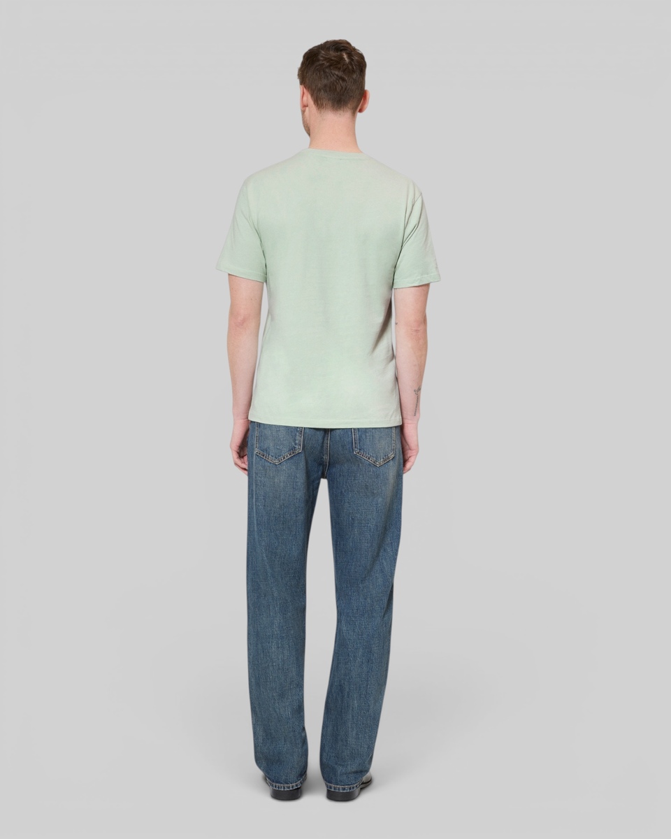 T-shirt with green heart flocking