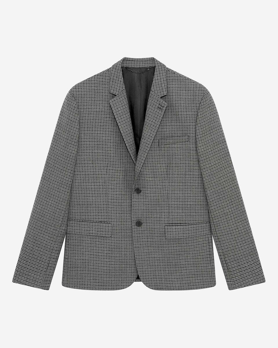 Black and grey houndstooth suit jacket