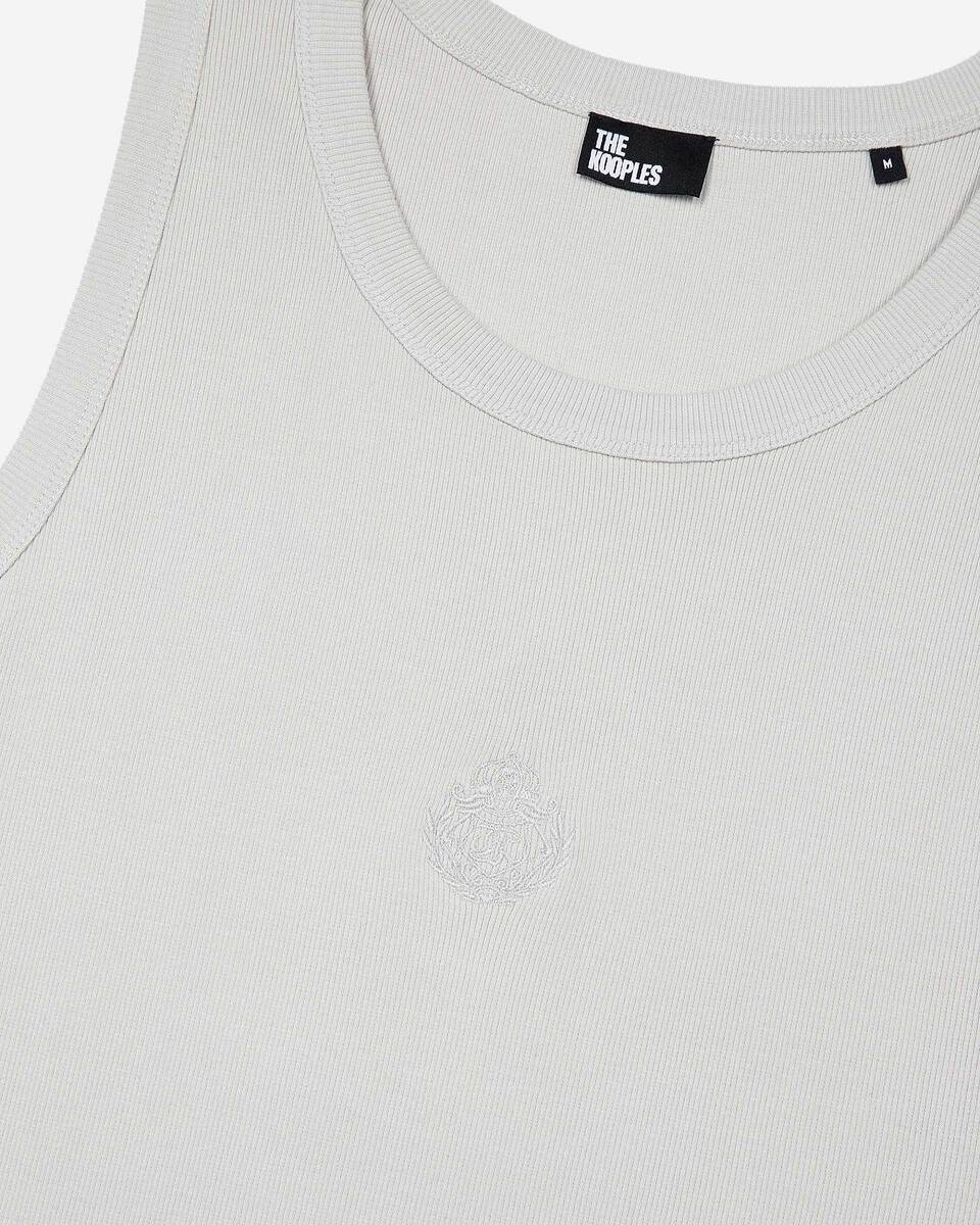 Tank top with grey coat-of-arms embroidery