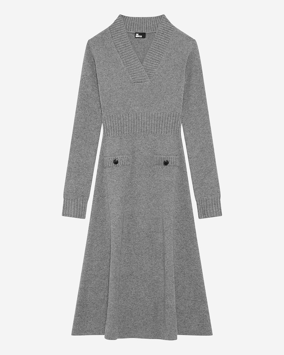 Long dress in grey wool