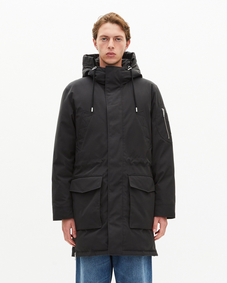 Grey water-repellent parka