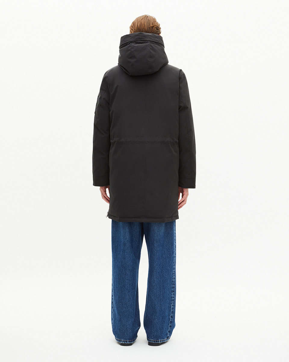 Grey water-repellent parka