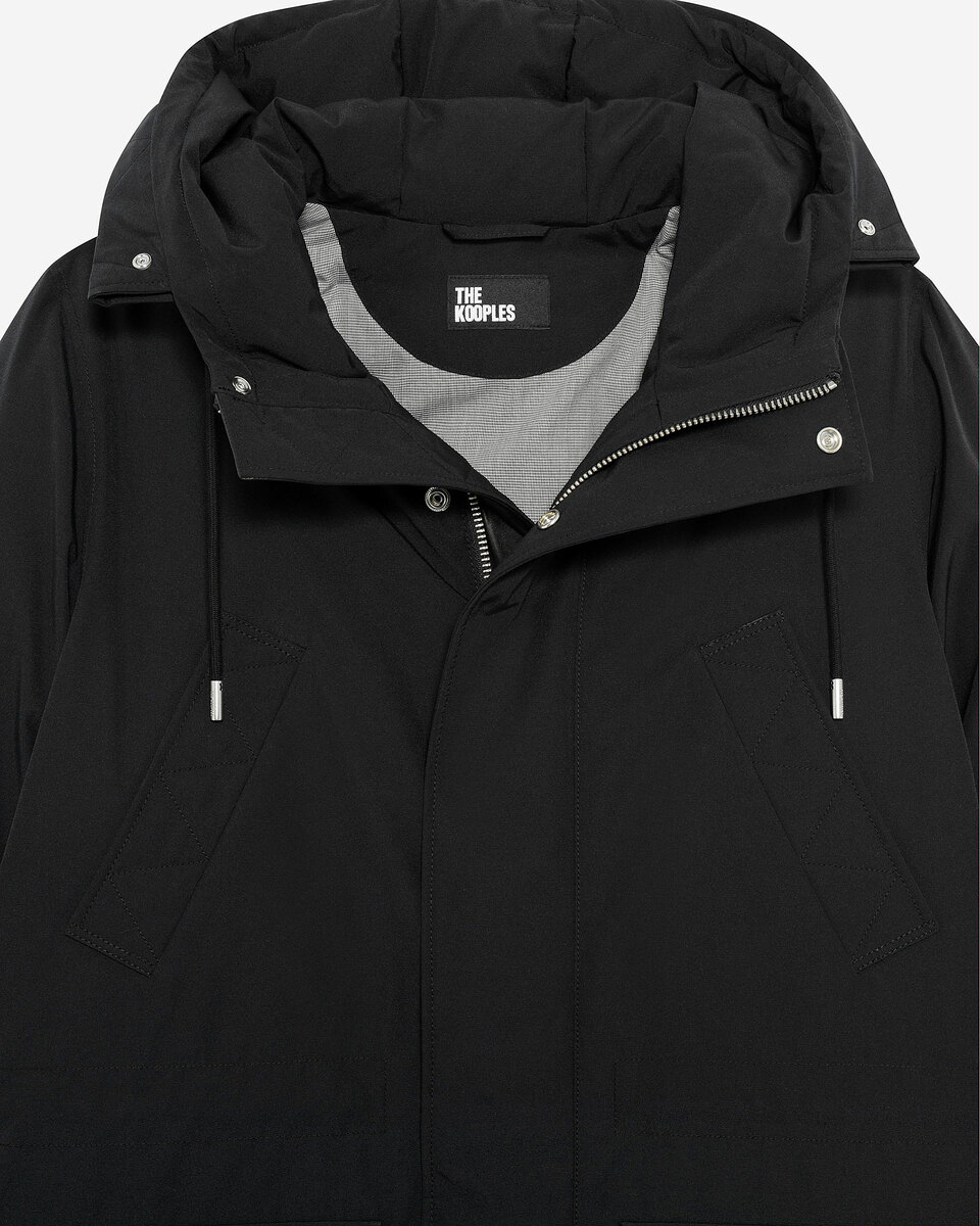 Grey water-repellent parka