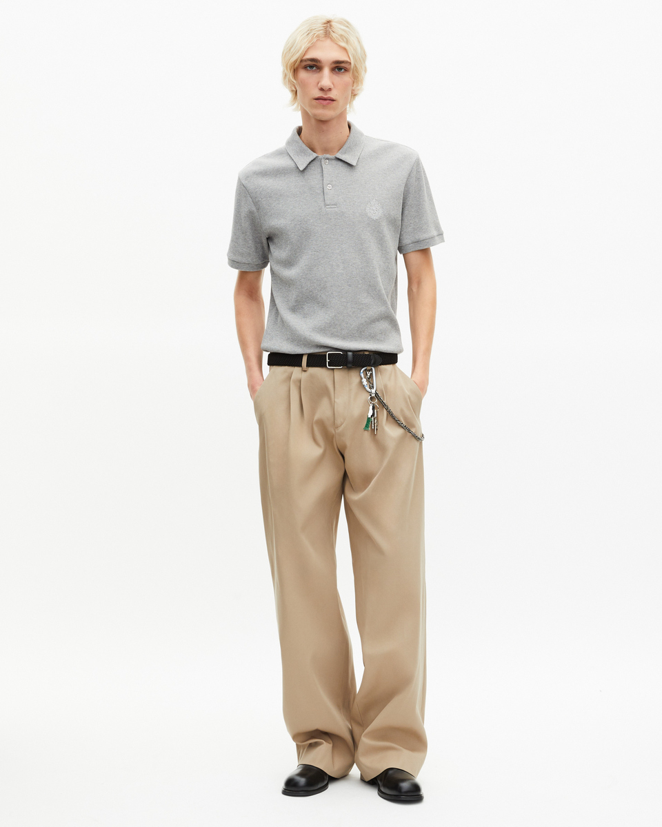 Honeycomb polo shirt with grey crest
