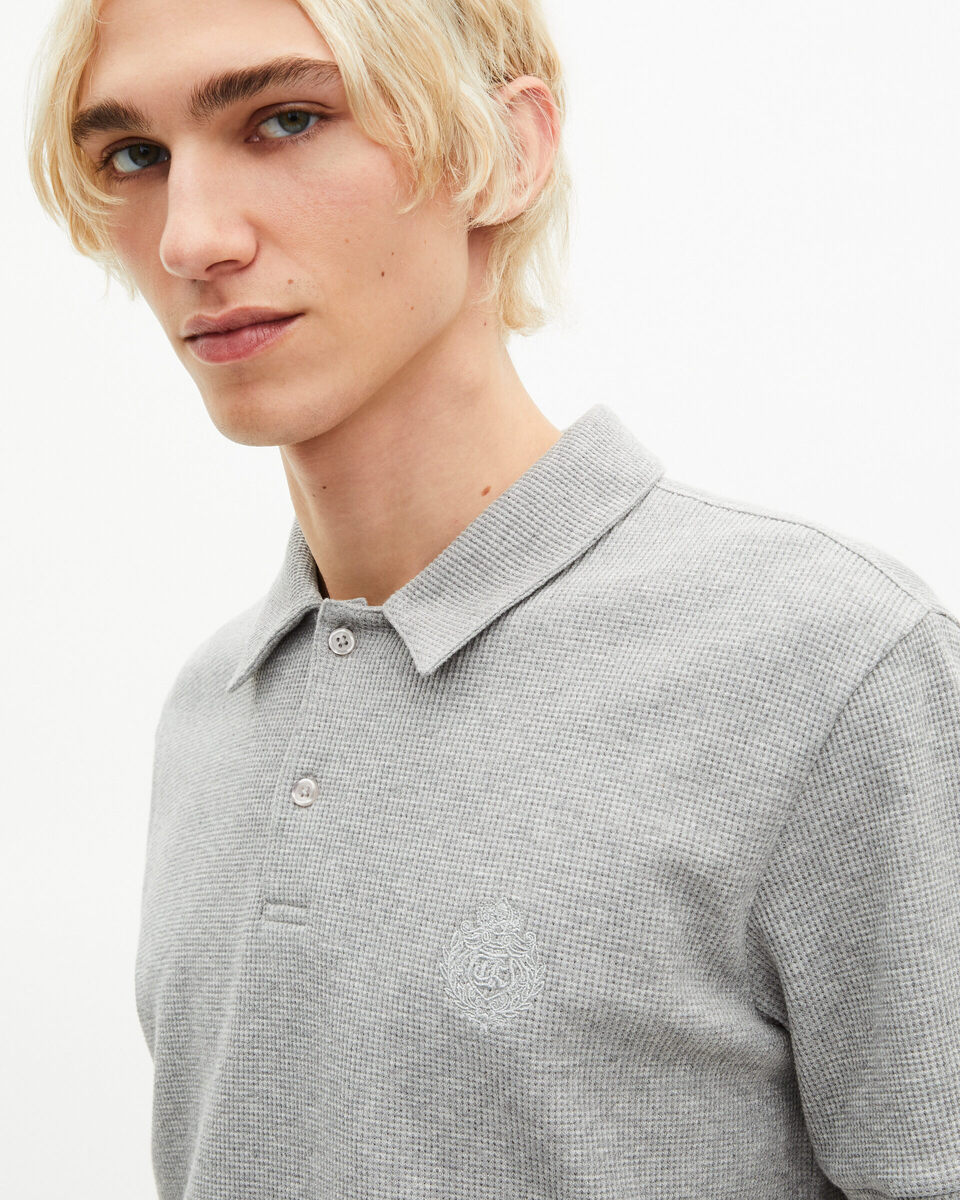 Honeycomb polo shirt with grey crest