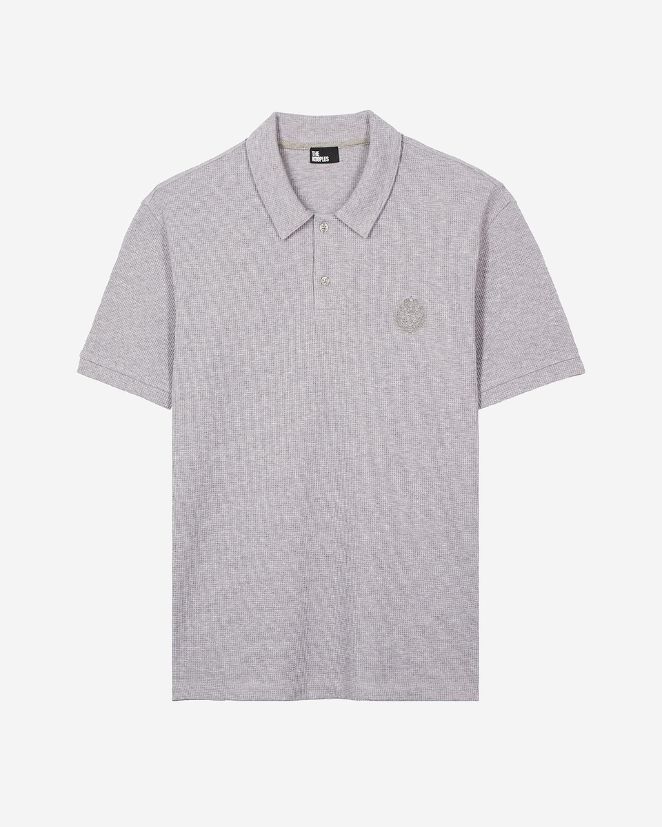 Honeycomb polo shirt with grey crest