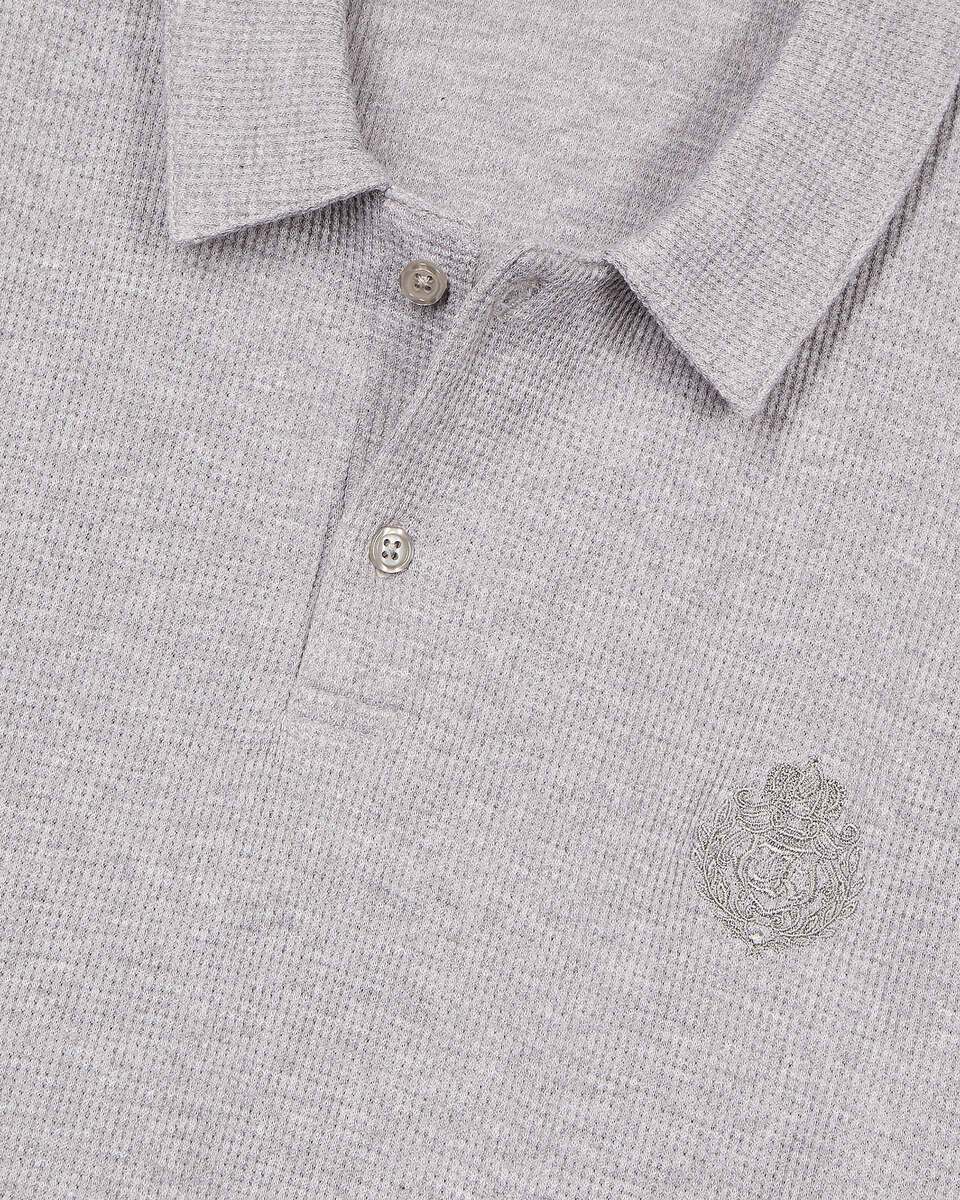 Honeycomb polo shirt with grey crest